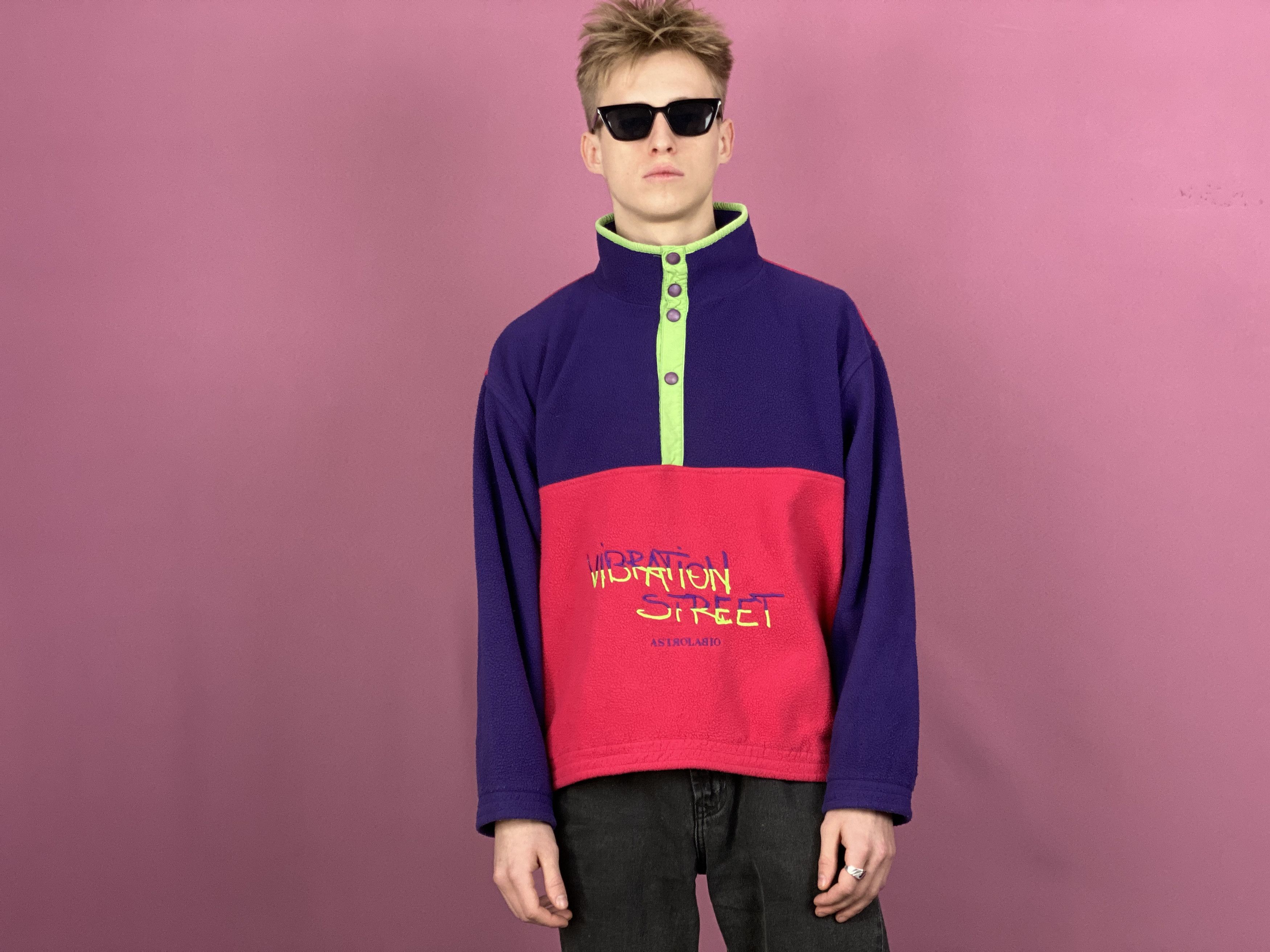 Vintage 90s Vintage Men's Snap Fleece Jacket - M Size US M / EU 48-50 / 2 - 4 Thumbnail