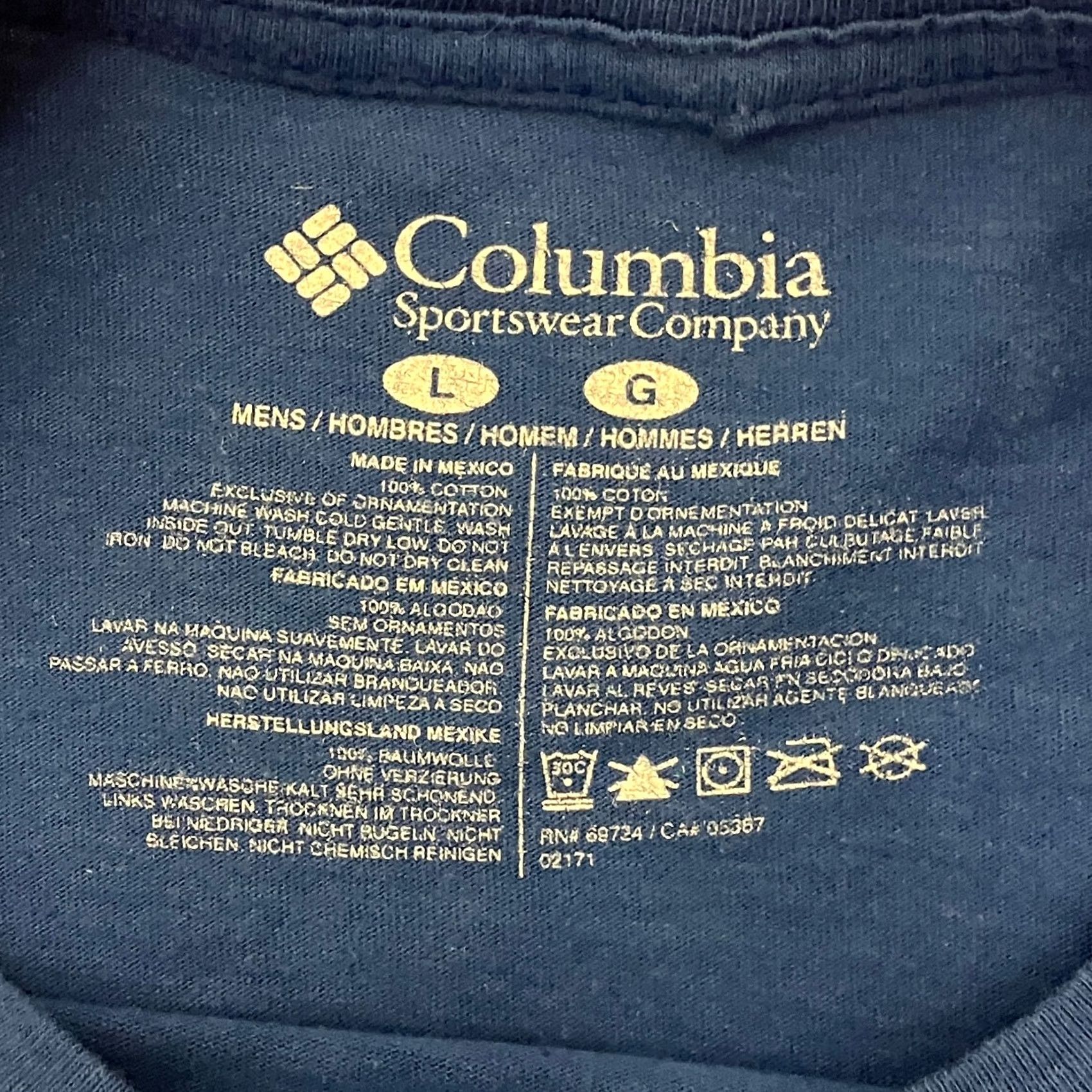 Vintage Columbia Shirt Mens Large Blue Compass Graphic Outdoor Hiking Tee T Size US L / EU 52-54 / 3 - 3 Thumbnail