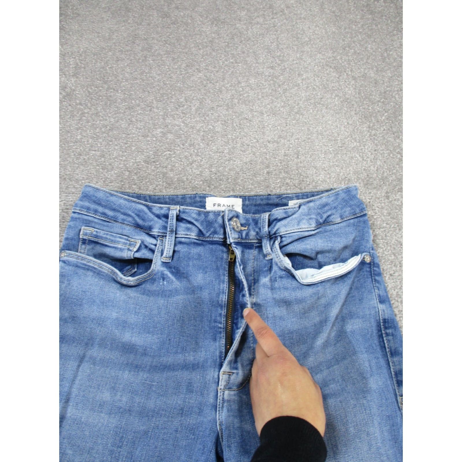 Frame VINTAGE FRAME Womens Skinny Crop Jeans Size 2 Light Wash Denim Zipper High Rise Size 26" / US 2 / IT 38 - 5 Thumbnail