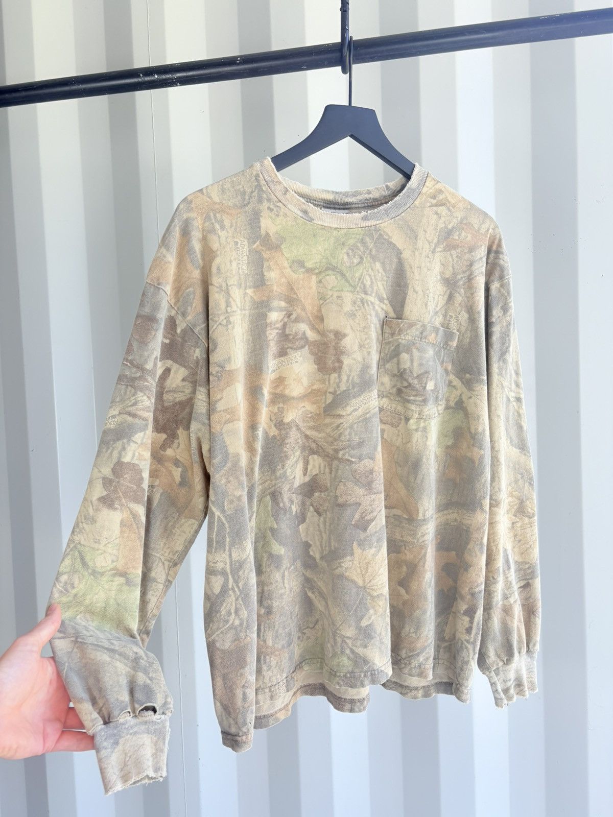 Vintage Camo Shirt Sun Faded Trashed ERD grunge paper thin Size US L / EU 52-54 / 3 - 4 Thumbnail