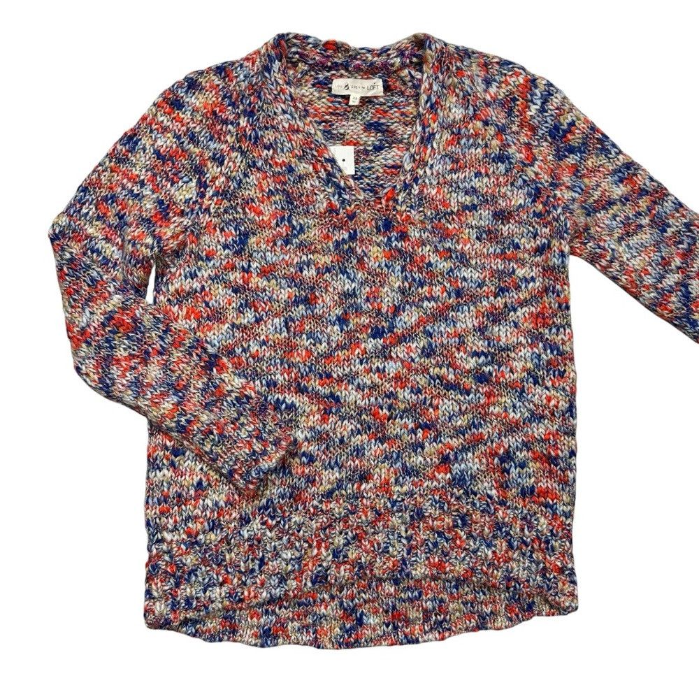 Lou & Grey NWT New $90 Lou & Grey Wool Blend Multicolor Chunky Knit Sw Size XS / US 0-2 / IT 36-38 - 6 Thumbnail