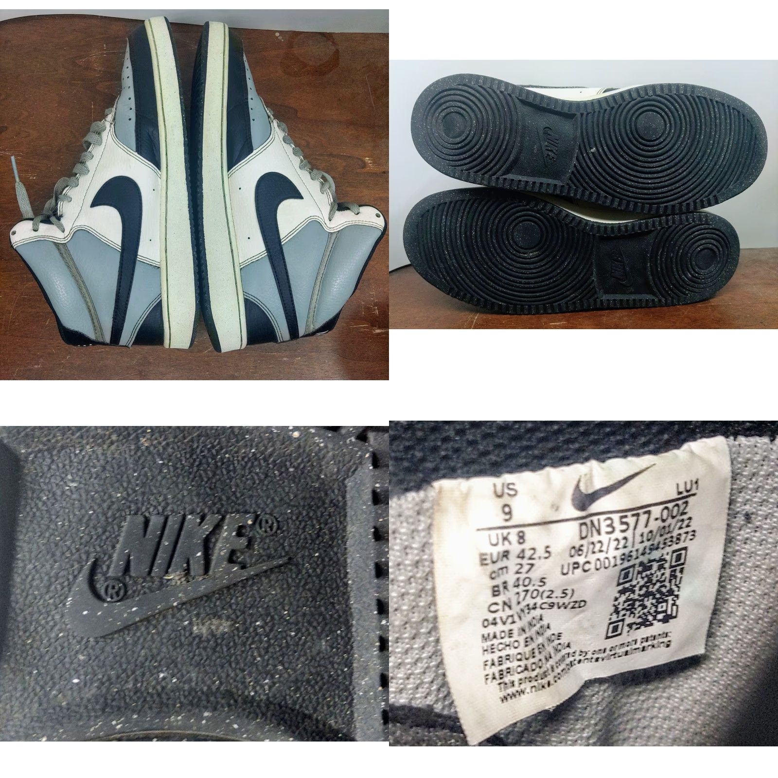 Nike Nike Court Vision Next Nature Mid Top Light Smoke Grey Sail - Size 9 (US) Mens Sneaker, Gray Nike Court Vision, 2022 Release Size US 9 / EU 42 - 8 Thumbnail