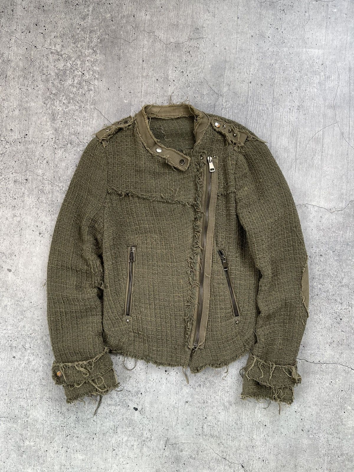 VTG ARCHIVE RICK OWENS STYLE WASHED AVANT GARDE ZIP HOODIE