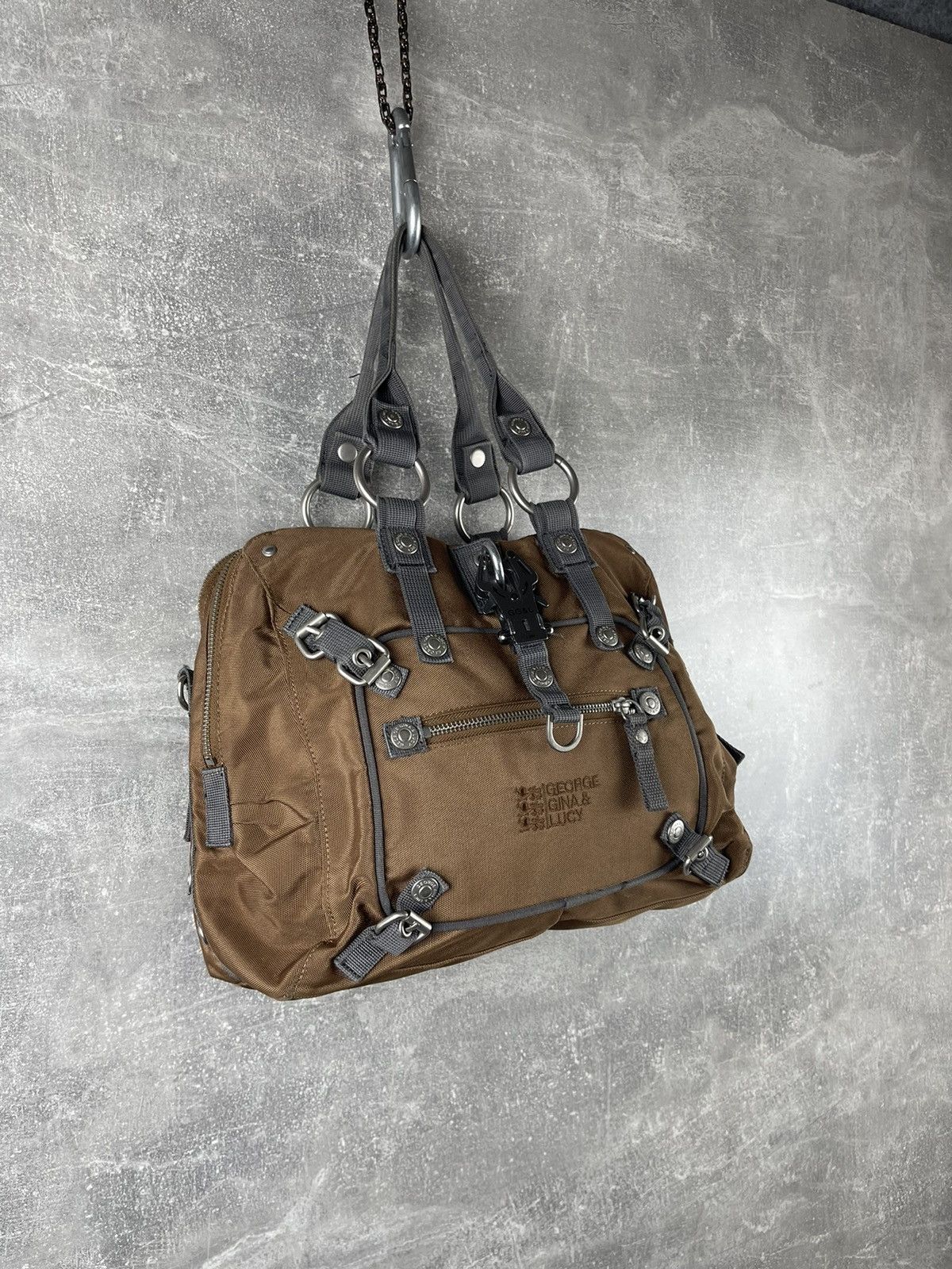 George Gina & Lucy George Gina & Lucy Tactical Nylon Handbag Brown Utility Bag Size ONE SIZE - 3 Thumbnail