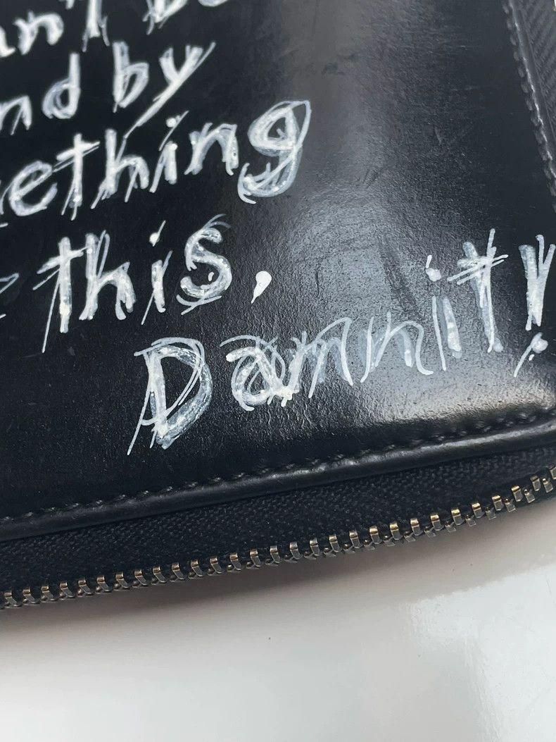 Comme des Garcons COMME des GARCONS Text Graffiti Leather Card Bag 2504-Nexta Size ONE SIZE - 3 Thumbnail