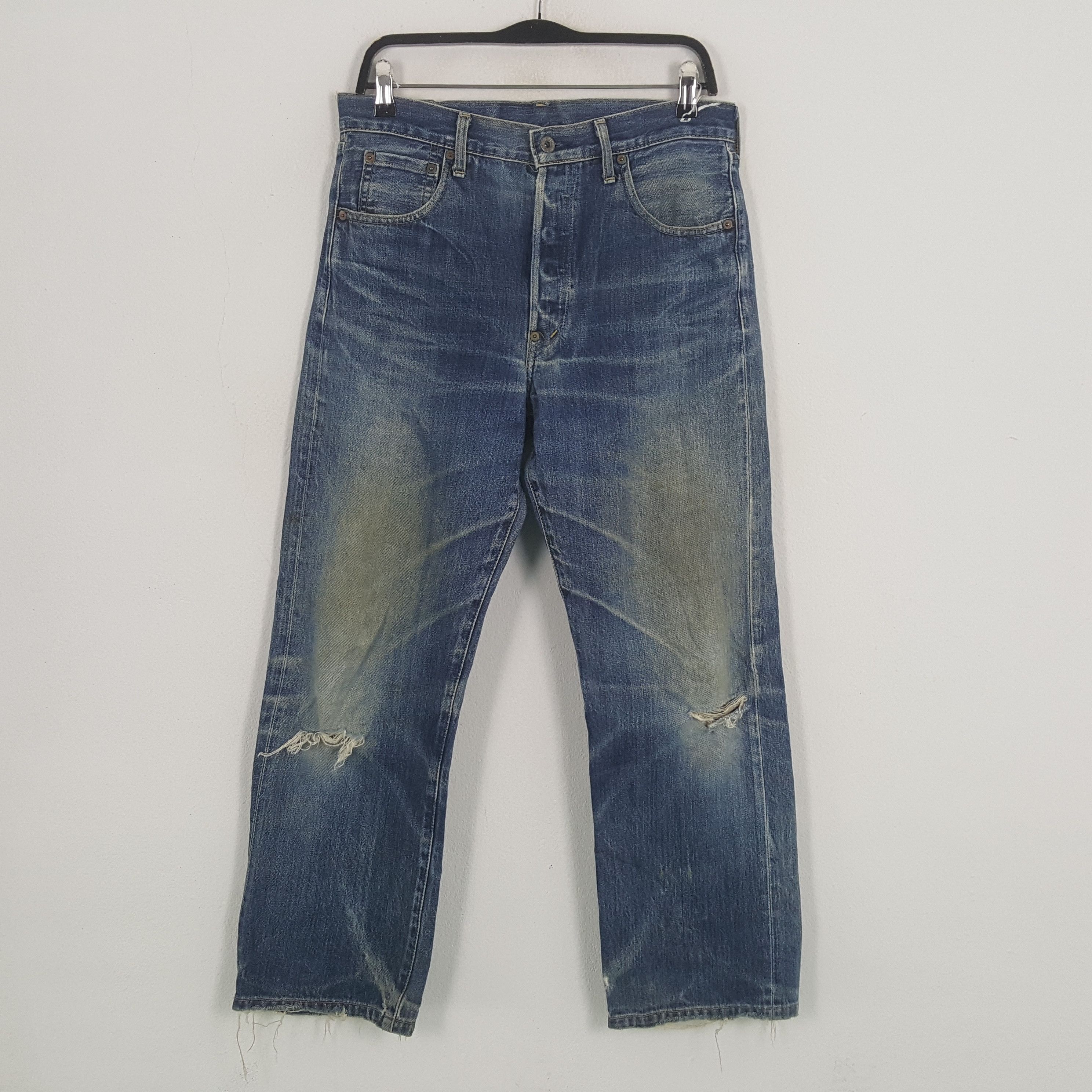 Levi's × Vintage Levi's Streetwear Style Selvedge Distressed Jeans Size US 32 / EU 48 - 4 Thumbnail