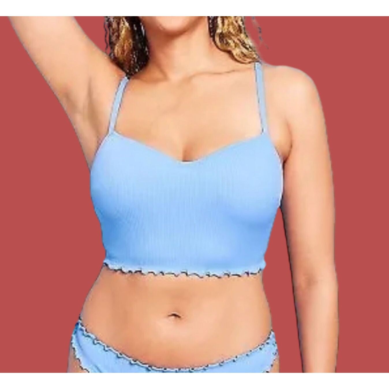 Other Shade & Shore - Women's lightly Lined Longline Ribbed Bikini Size ONE SIZE - 1 Thumbnail