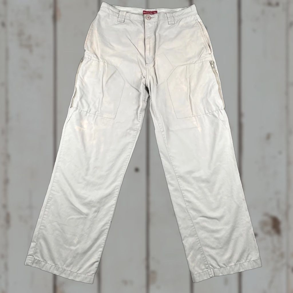 Vintage VINTAGE 90s Surfer Skater Cargo Pants Mens 32x30 Khaki Beige Bleach Stains Cotton Nylon Jeans Pants Size US 32 / EU 48 - 1 Thumbnail