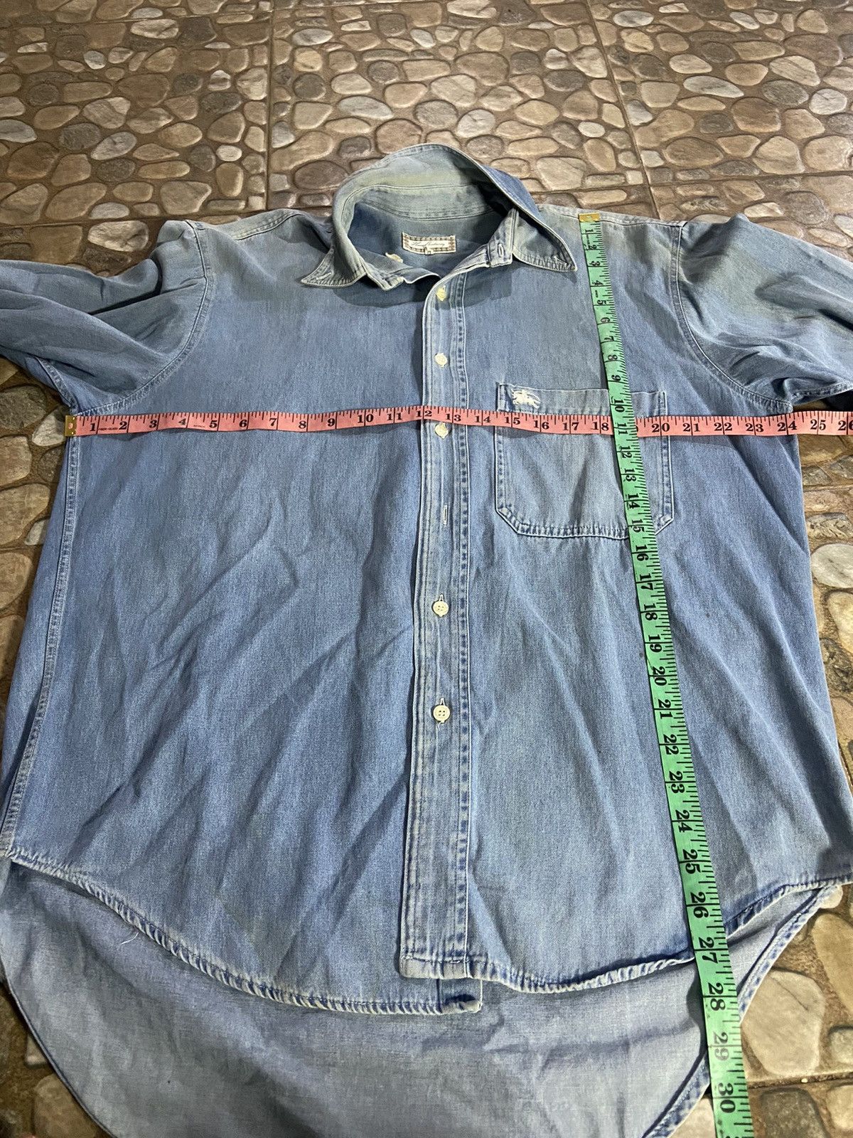 Burberry VTG over size Burberry long shirt denim Size US L / EU 52-54 / 3 - 10 Thumbnail