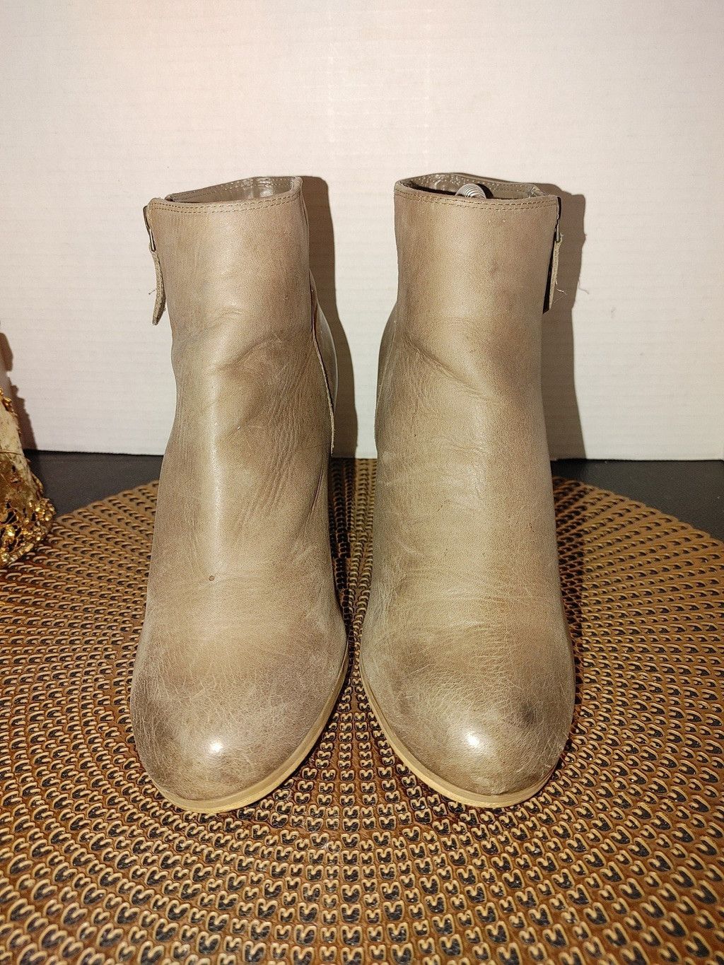 Nordstrom BP Brass Plum Lance Leather Ankle Booties Size 8M Size US 8 / IT 38 - 2 Thumbnail
