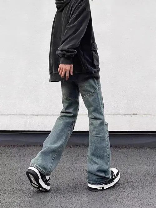 Japanese Brand × Jean Vintage washed patchwork loose zipper jeans Size US 32 / EU 48 - 3 Thumbnail