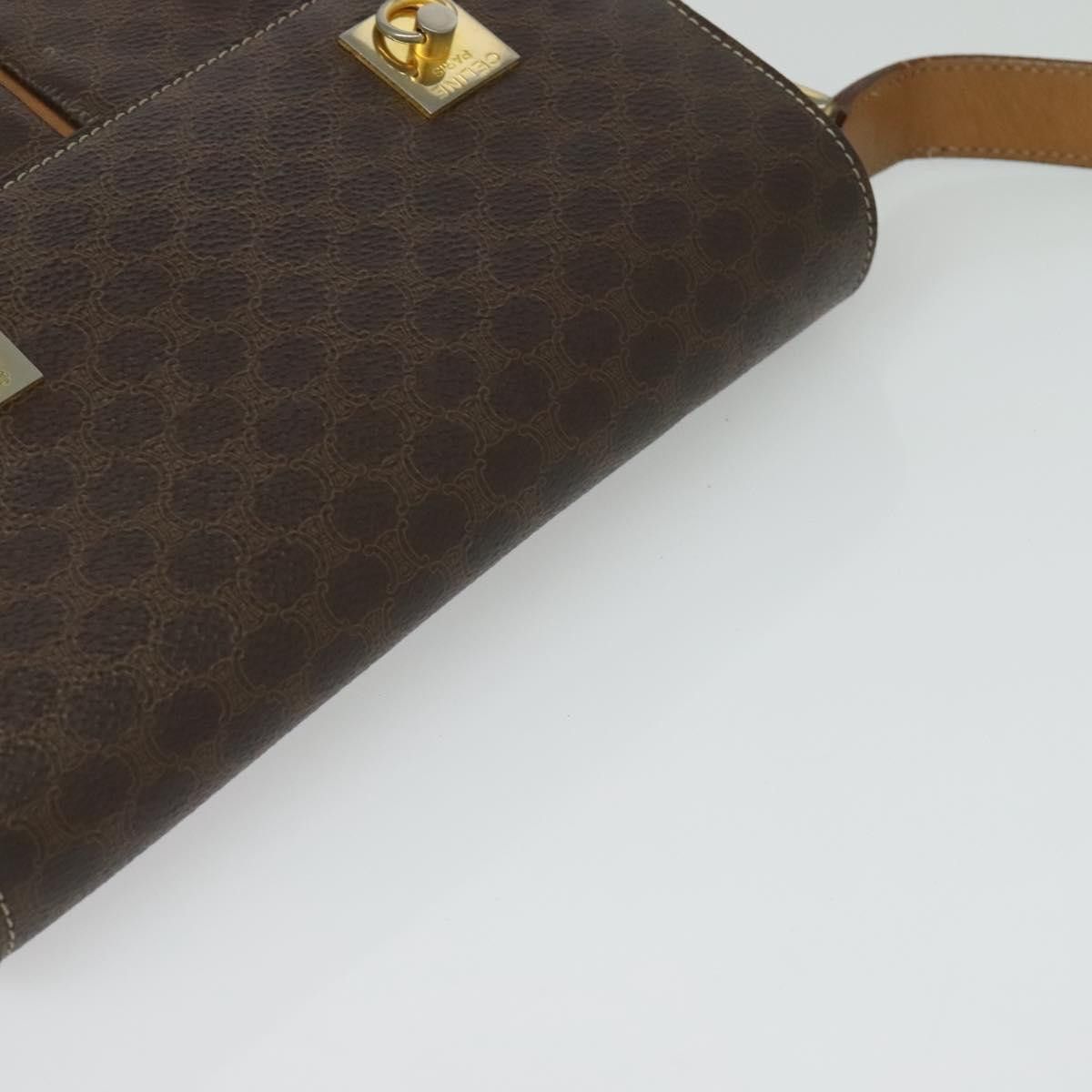 Celine CELINE Macadam Canvas Shoulder Bag Pvc Leather Brown Gold Size ONE SIZE - 6 Thumbnail