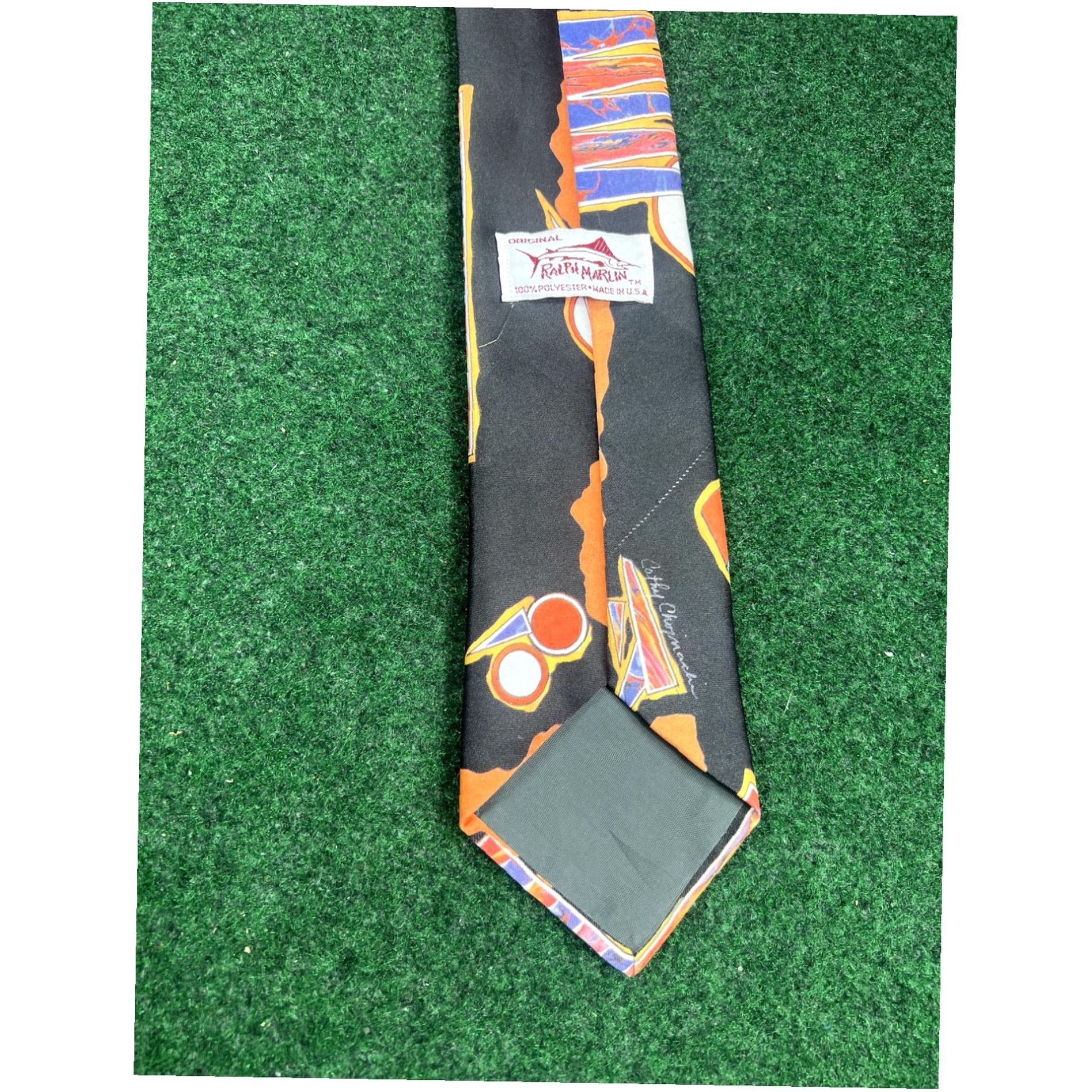 Vintage Ralph Marlin GAMBLING 100% Polyester Tie Casino 1991 Backgammon Dice Tie Size ONE SIZE - 7 Thumbnail