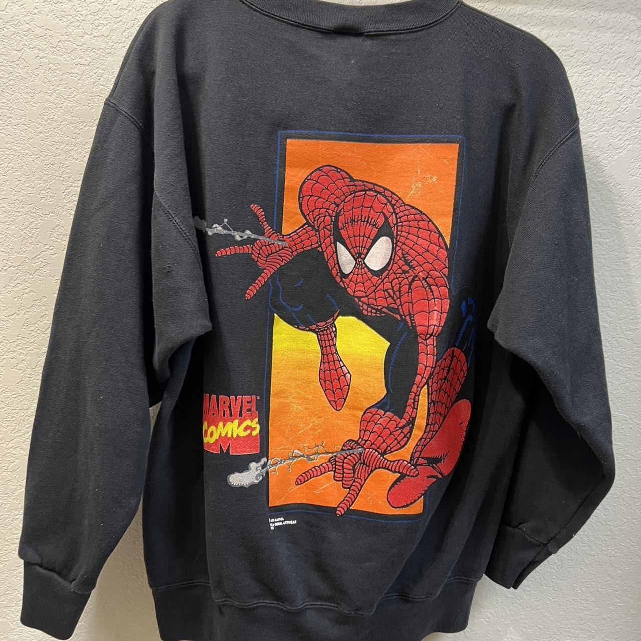 Marvel Comics × Vintage Vintage 90s Black Marvel Comic Spiderman crewneck sweatshirt Size US L / EU 52-54 / 3 - 5 Thumbnail