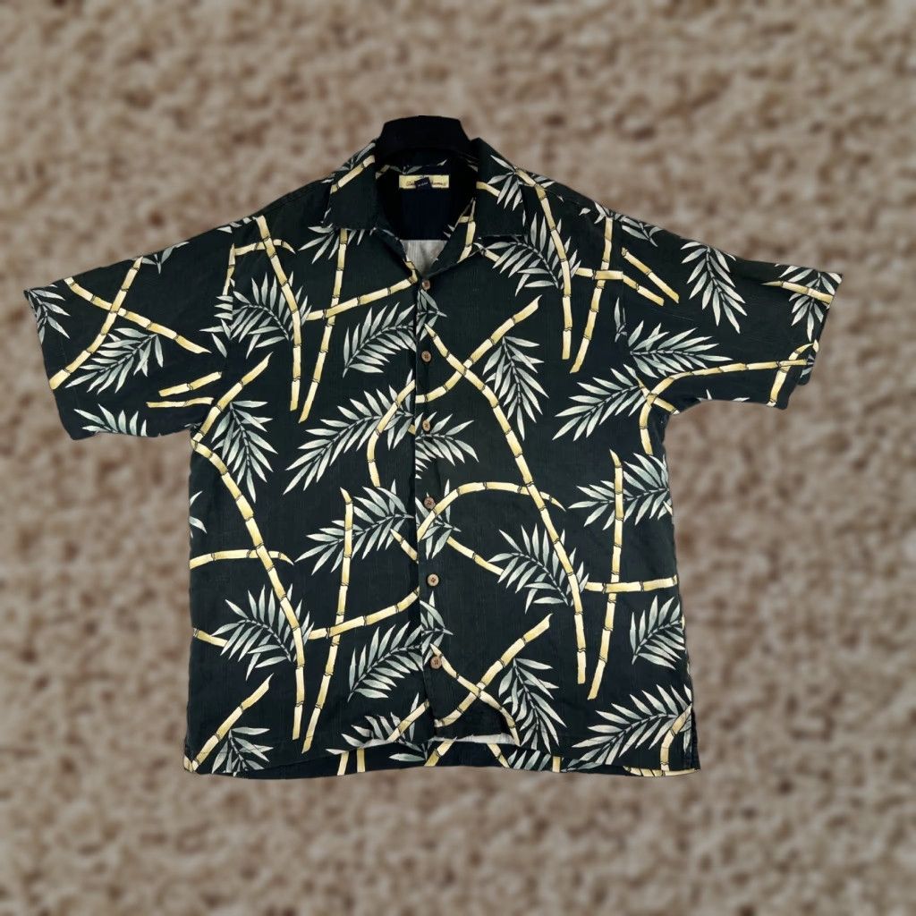 Tommy Bahama Tommy Bahama Hawaiian Shirt Adult Medium Black Floral Silk Button Up Pocket Aloha Mens Size US M / EU 48-50 / 2 - 1 Thumbnail