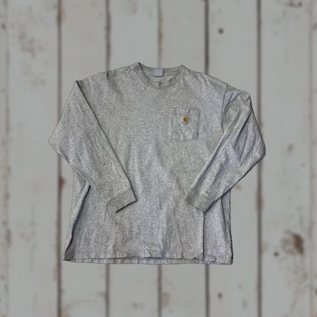 Carhartt VINTAGE Carhartt Mens XL Grey Pocket Long Sleeve T-Shirt Size US XL / EU 56 / 4 - 1 Thumbnail