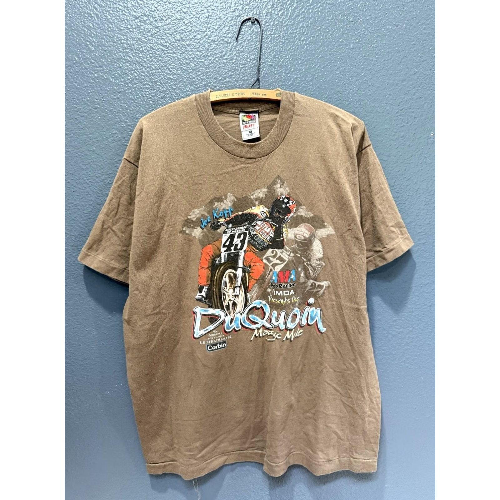 Camel VINTAGE Camel Pro Tee XL Brown DuQuoin Mile Flat Track Motorcycle Racing 90s Size US XL / EU 56 / 4 - 3 Thumbnail