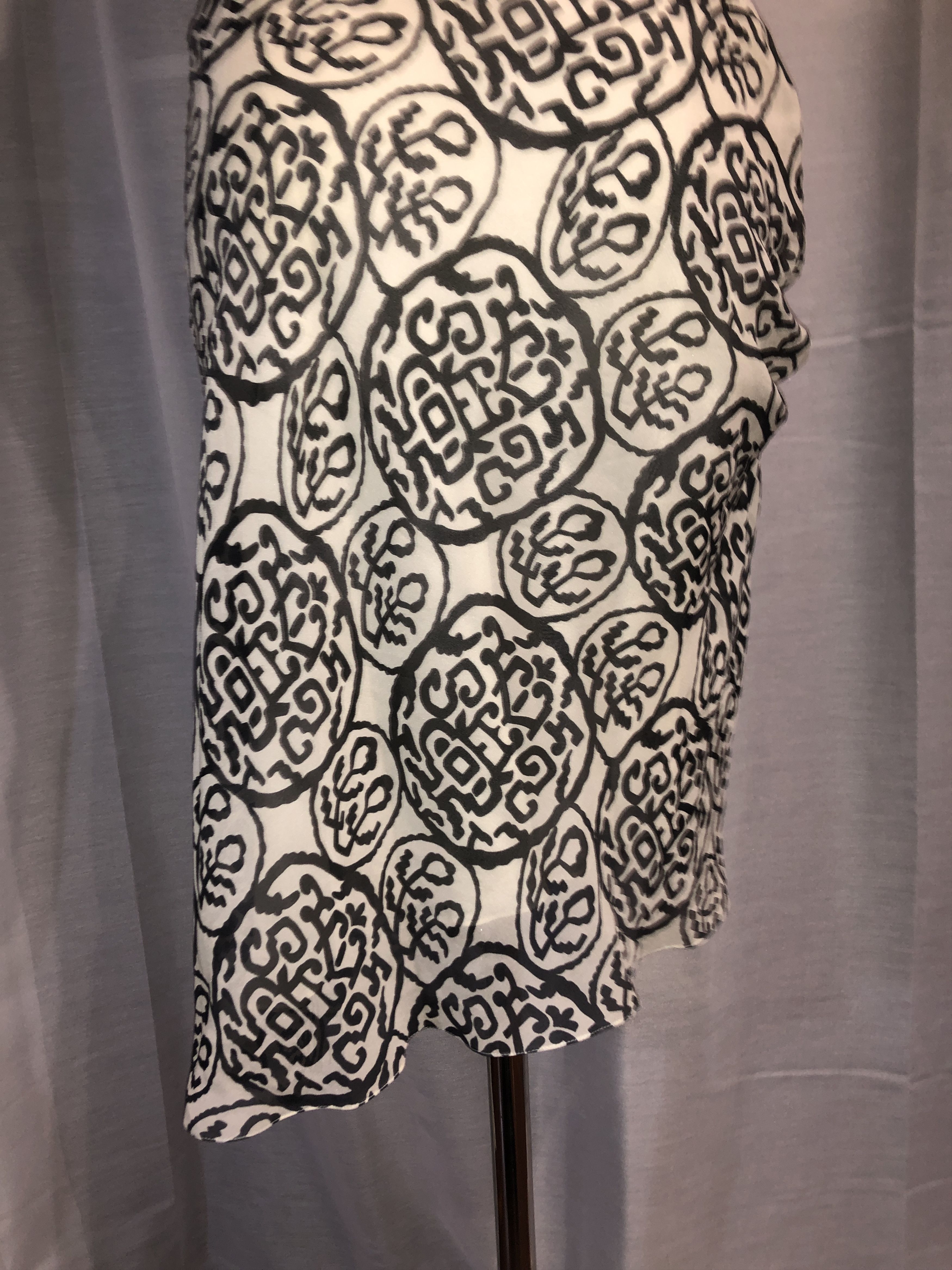 John Galliano Draped Asymmetric Printed Silk Skirt Size 27" / US 4 / IT 40 - 10 Thumbnail