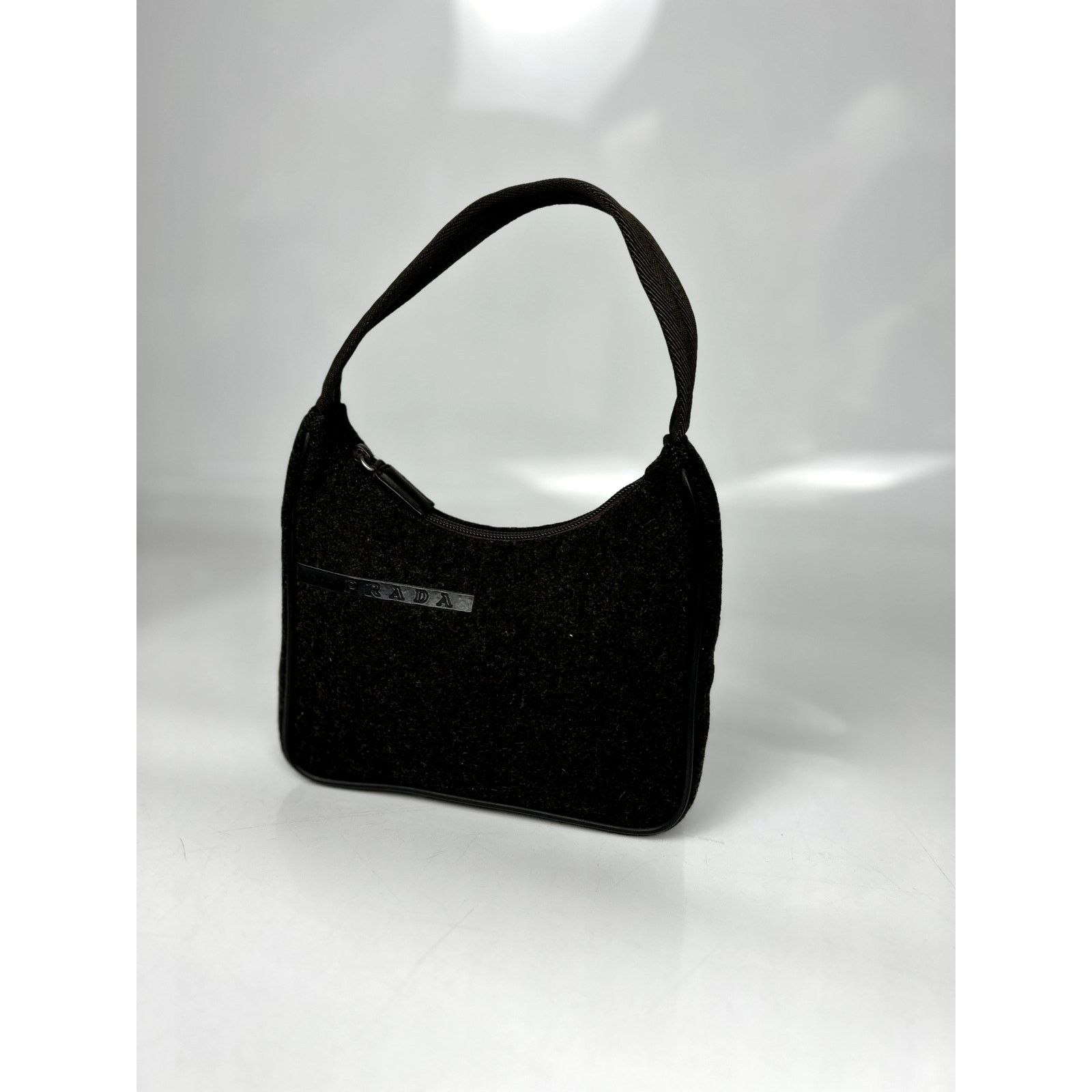 Prada Prada Hobo Wool Gray Mini Bag Size ONE SIZE - 3 Thumbnail