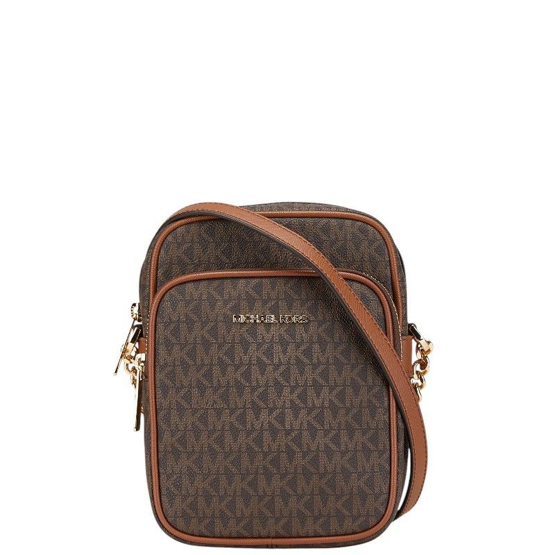Michael Kors Michael Kors Pvc Leather Signature Mini Bag Shoulder Bag 35F1Gtvc2B Leather Crossbody Bag 35F1Gtvc2B in Brown, Women's