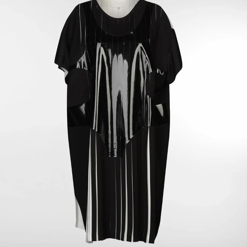 Maison Margiela o1y0625 Midi Dress in Black/White Size S / US 4 / IT 40 - 1 Thumbnail