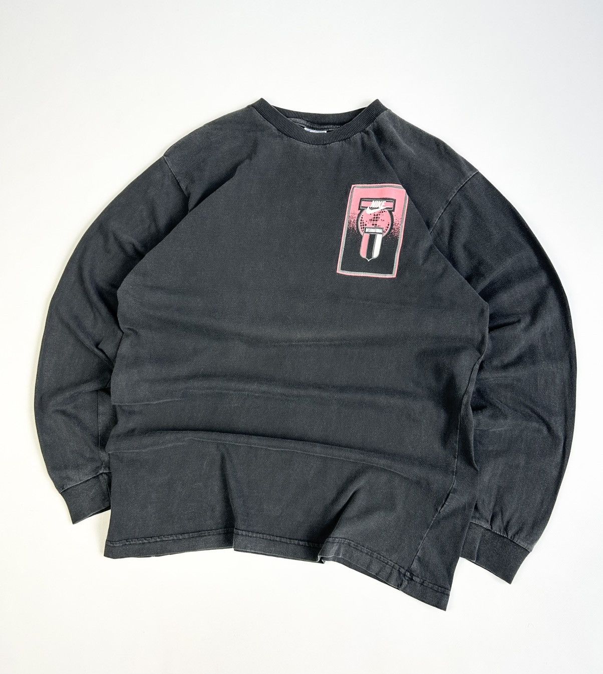 Nike × Vintage Rare Nike International Vintage Long Sleeve Grey L Y2k Size US L / EU 52-54 / 3 - 4 Thumbnail