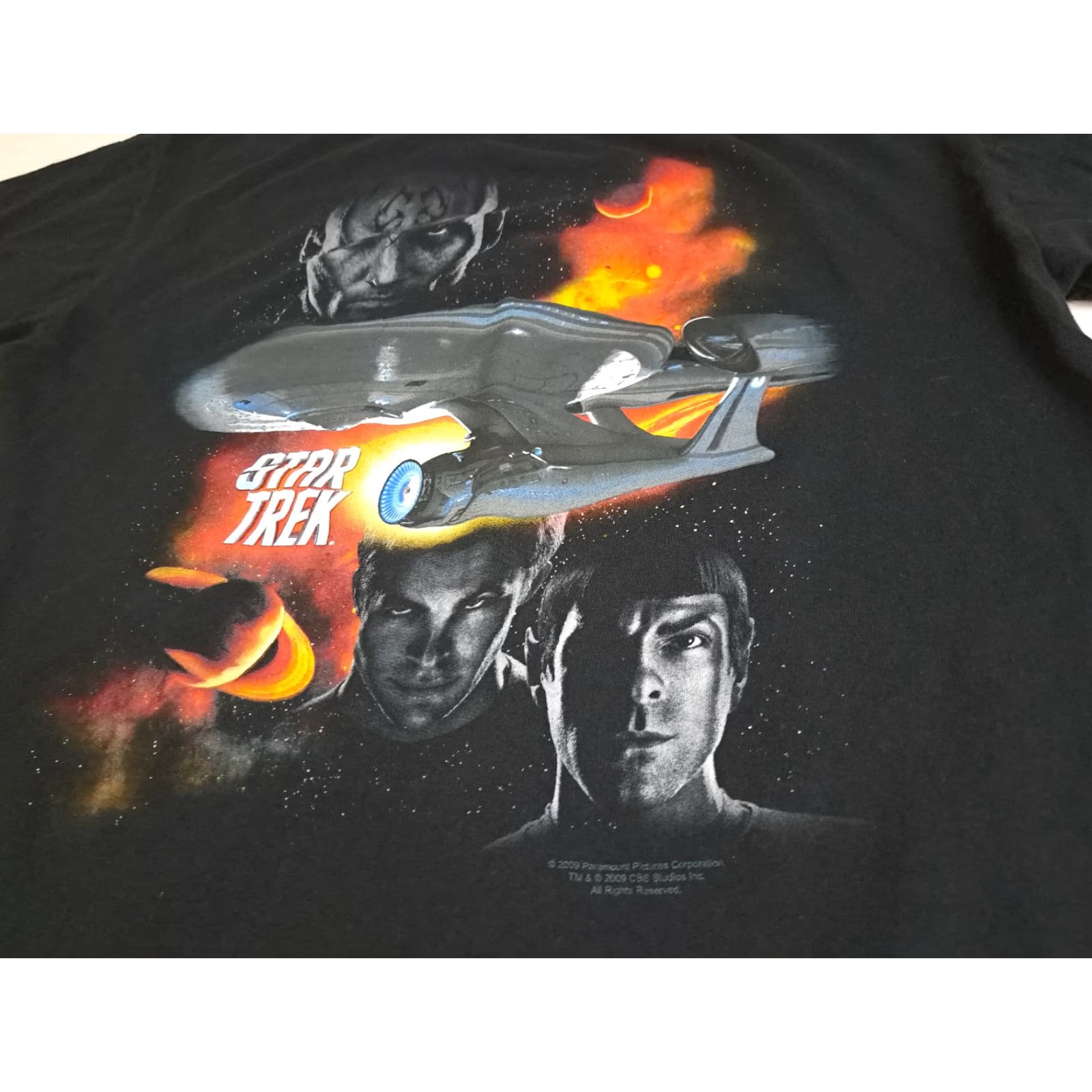 Vintage VINTAGE Star Trek T-Shirt XL Black Graphic Print Spock Movie 2009 Unisex Adults Short Sleeve Boys/Mens Womens Size US XL / EU 56 / 4 - 2 Thumbnail