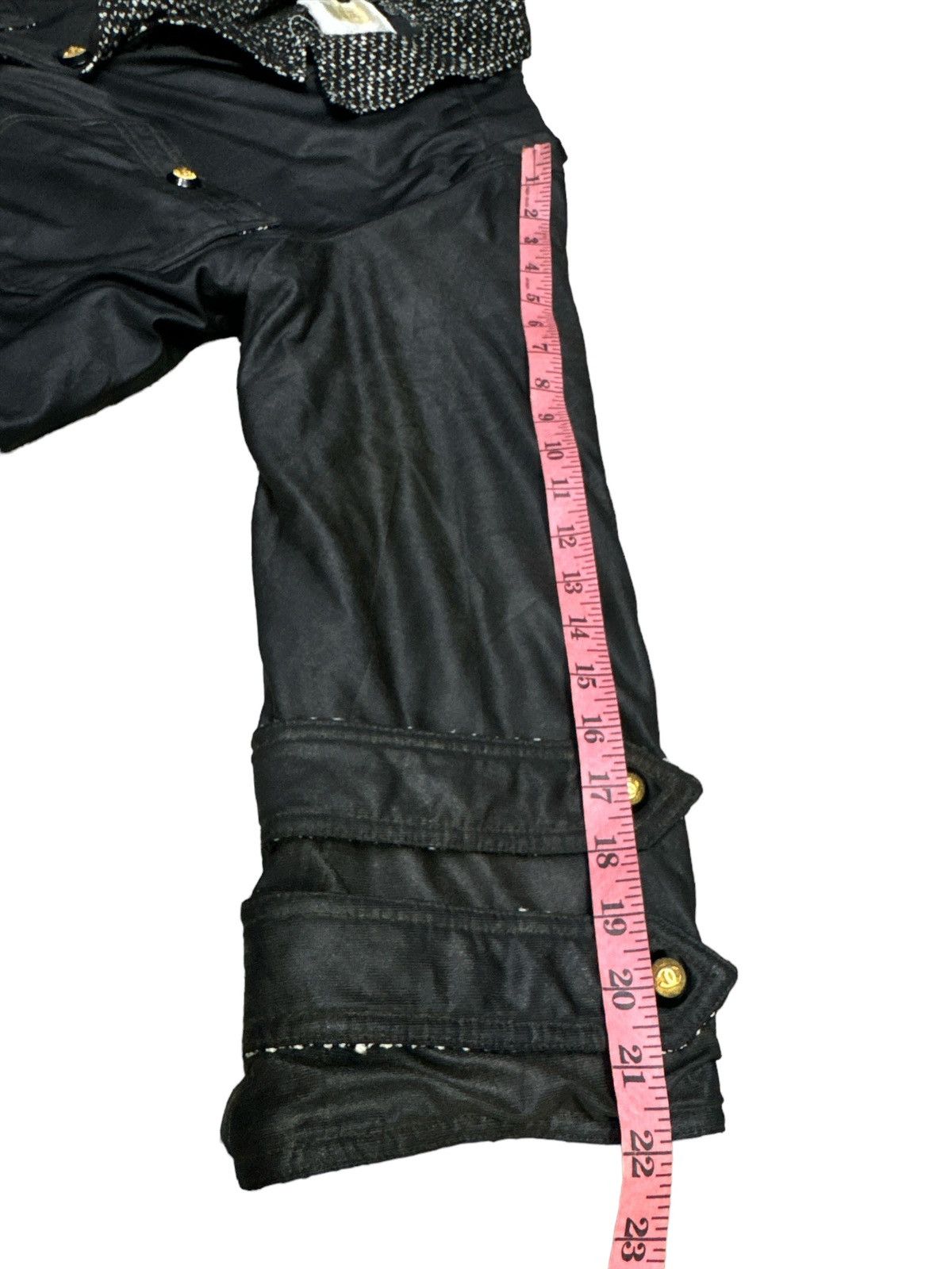 Chanel VINTAGE 1980s DISTRESSED CHANEL WAXED TWEED LINING JACKET Size L / US 10 / IT 46 - 5 Thumbnail
