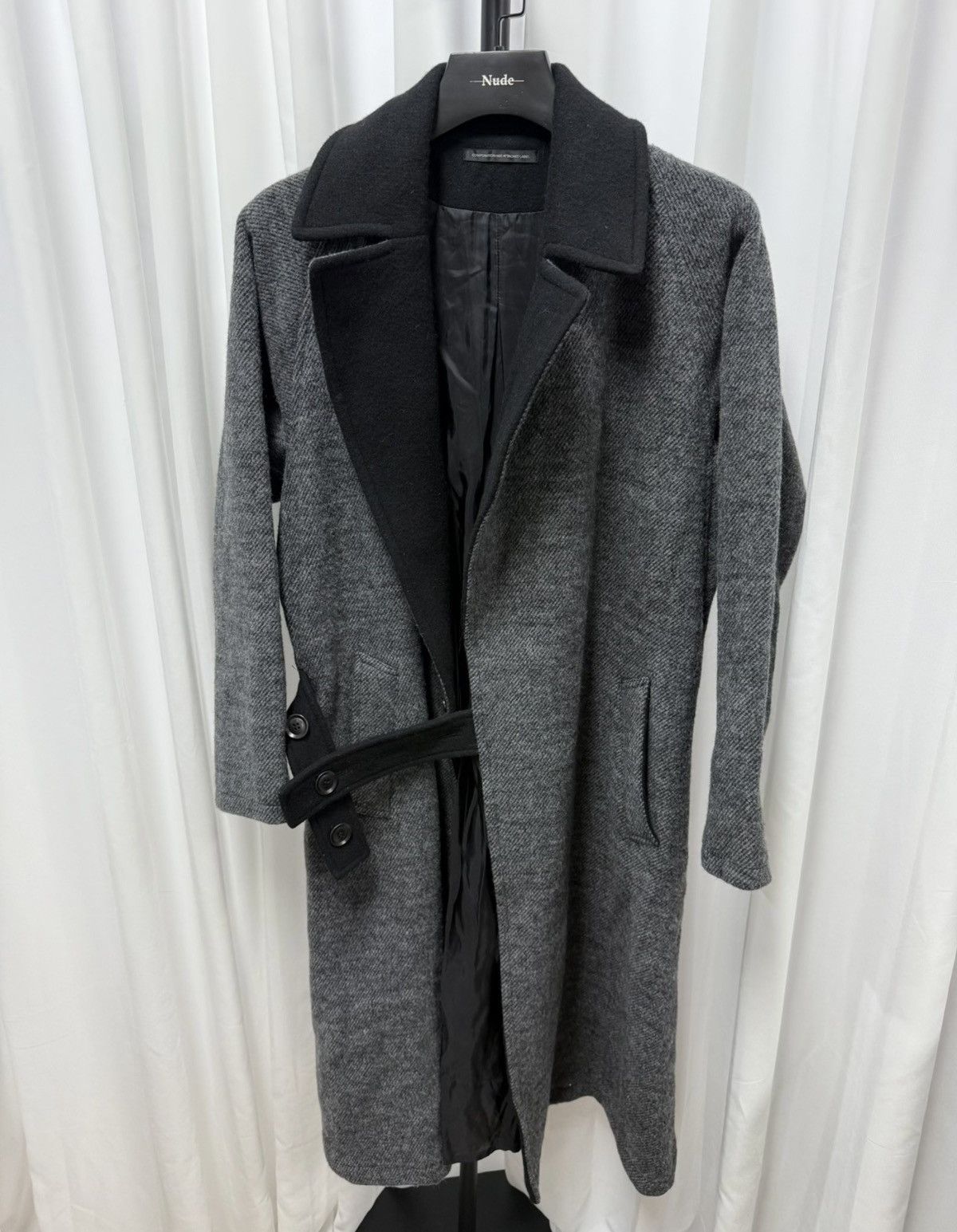 Yohji Yamamoto Y's Heavy Wool Blend Patchwork Coat