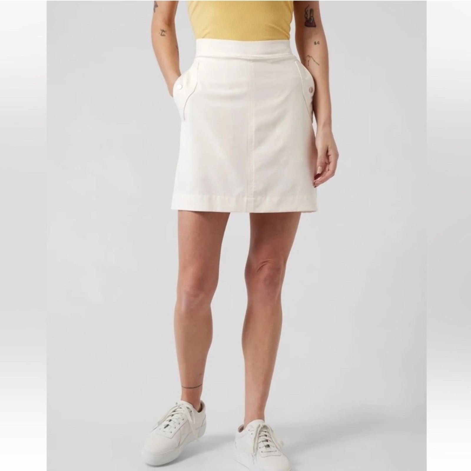 Athleta Vienna Jupe Cargo Skort in Magnolia White Size 16