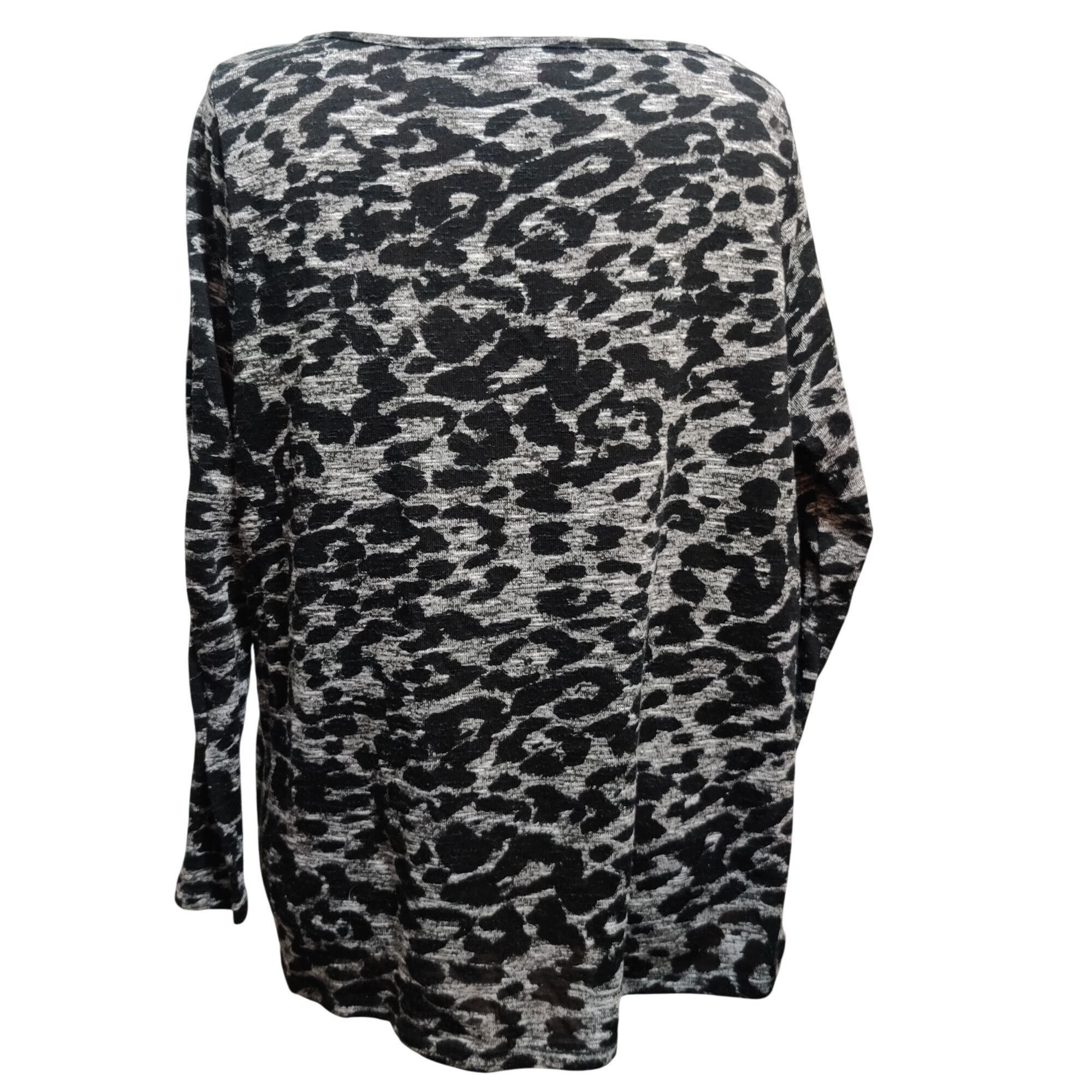 Other Sunny Leigh Plus Size 1X Black Gray Leopard Print Tunic Top Size XL / US 12-14 / IT 48-50 - 5 Thumbnail