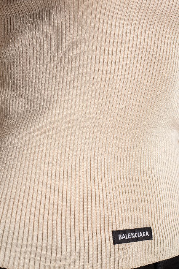 Balenciaga o1mt1gz1124 Top Sweater in Beige Size XS / US 0-2 / IT 36-38 - 5 Thumbnail