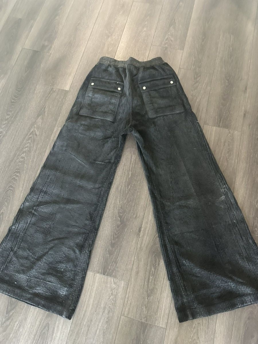 Rick Owens Rick Owens Black Corduroy Wide- Leg Drawstring Pants Detail Size US 32 / EU 48 - 2 Thumbnail
