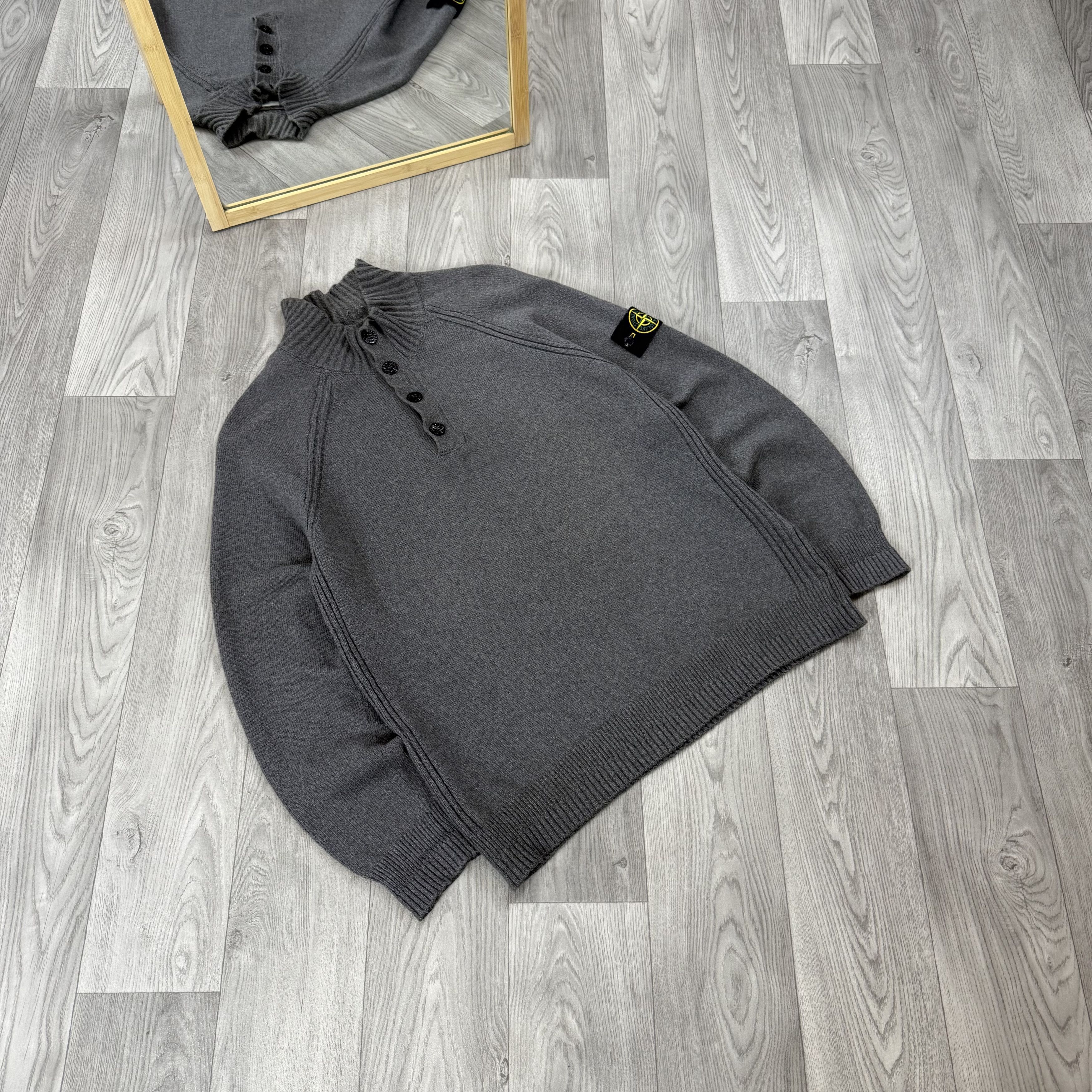 Stone Island Stone Island Wool Half Zip Button Grey Knit Sweater Size US XL / EU 56 / 4 - 3 Thumbnail