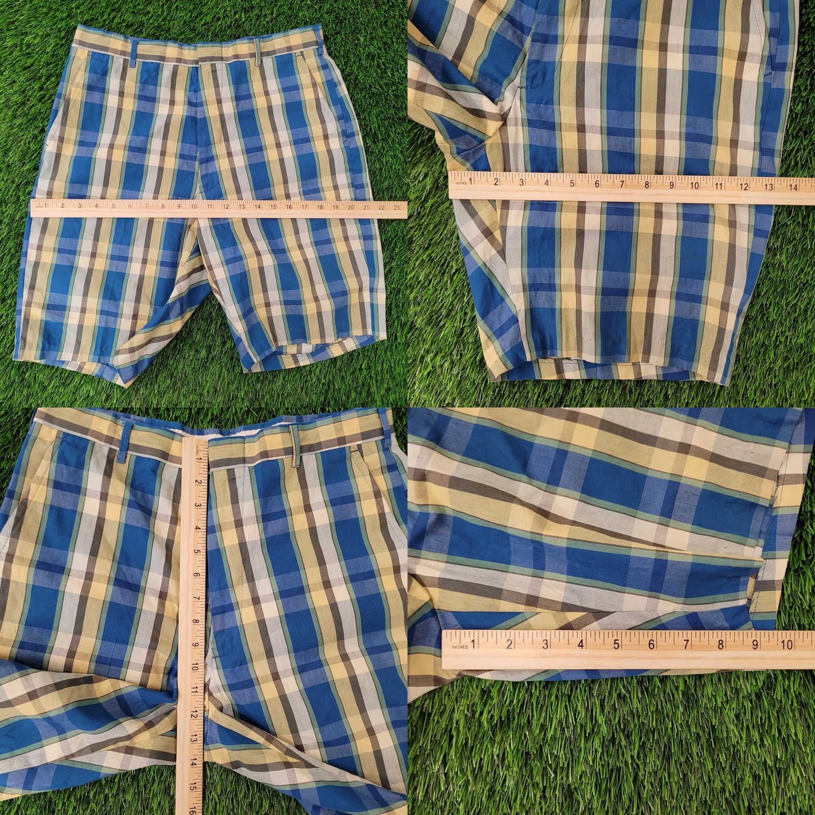 Vintage Vintage 80s MOD Check Plaid Shorts Sanforized Blue 30x9 Mens Bermuda Casual Vintage 1980s Mens Size US 30 / EU 46 - 8 Thumbnail