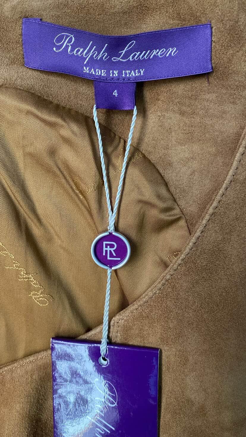 Ralph Lauren Purple Label Ralph Lauren Purple Label Suede Leather Dress Brown (NWT) Size S / US 4 / IT 40 - 6 Thumbnail