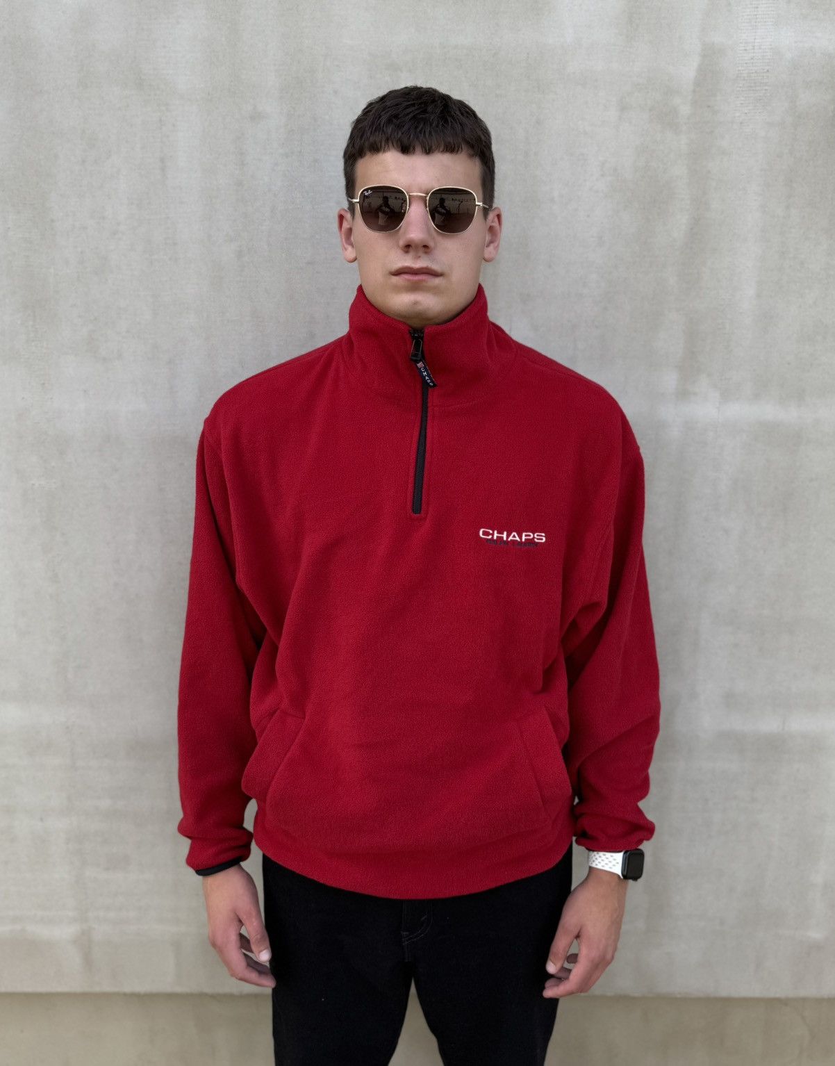 Chaps Ralph Lauren Chaps Ralph Lauren Fleece 1/4 Zip Pullover Logo Vintage M-L Size US M / EU 48-50 / 2 - 1 Thumbnail