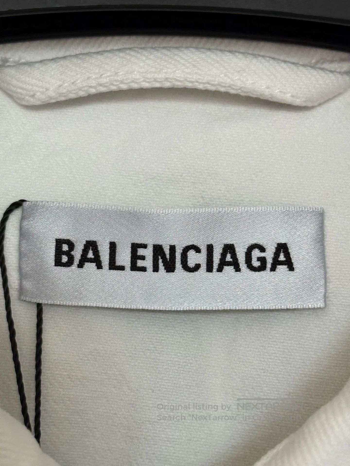 Balenciaga Balenciaga White Denim Jacket with Logo. Size US S / EU 44-46 / 1 - 3 Thumbnail