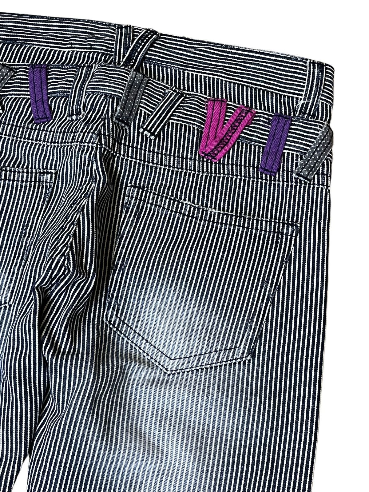 Japanese Brand JAPANESE COLZA DOUBLE WAIST DISTRESS HICKORY STRIPPED JEANS Size US 31 - 10 Thumbnail