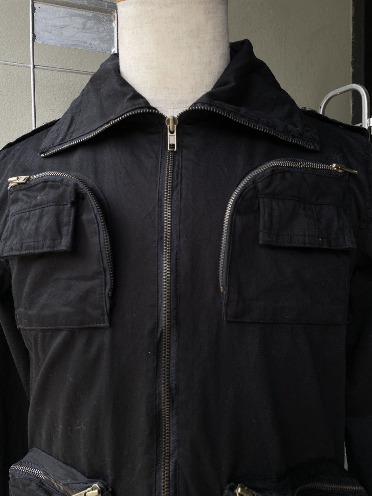 HARE Hare Black Biker Cargo Denim Jacket. Size US M / EU 48-50 / 2 - 4 Thumbnail