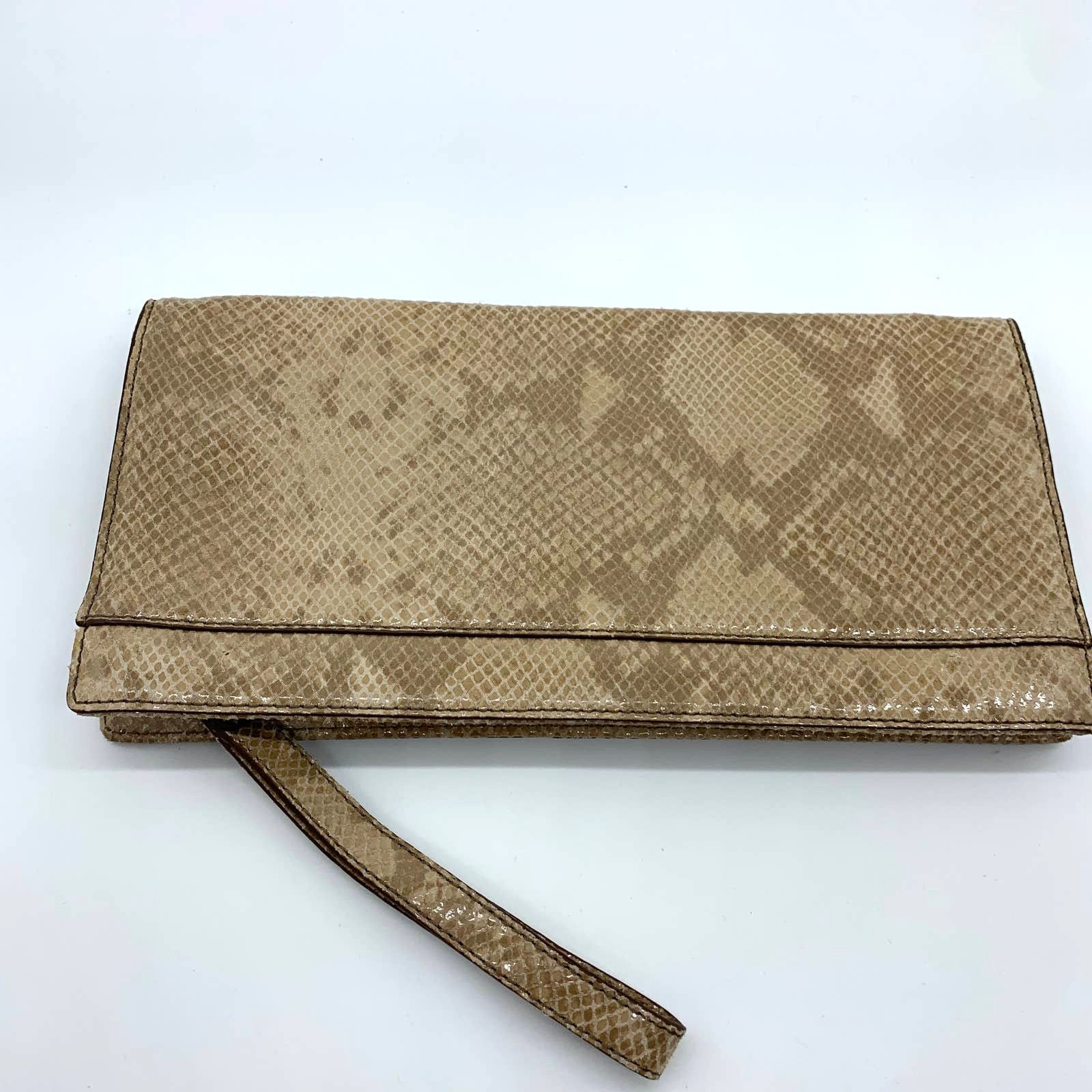 Banana Republic Banana Republic Snakr Skin Print Clutch Womens Small Bag Size ONE SIZE - 2 Thumbnail
