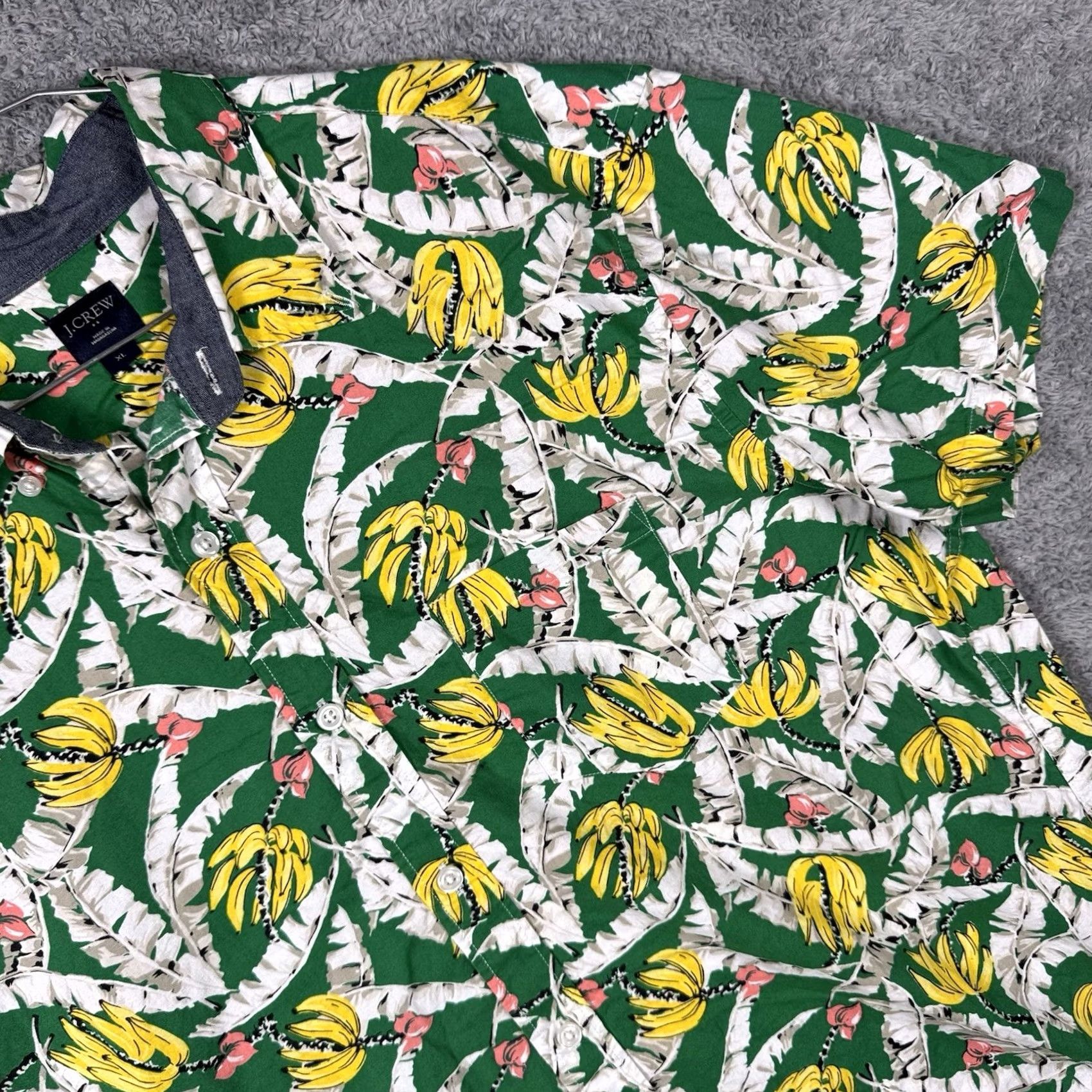 J.Crew J.CREW Shirt Mens XL Slim Fit Short Sleeve Banana Floral All Over H4743 Size US XL / EU 56 / 4 - 2 Thumbnail