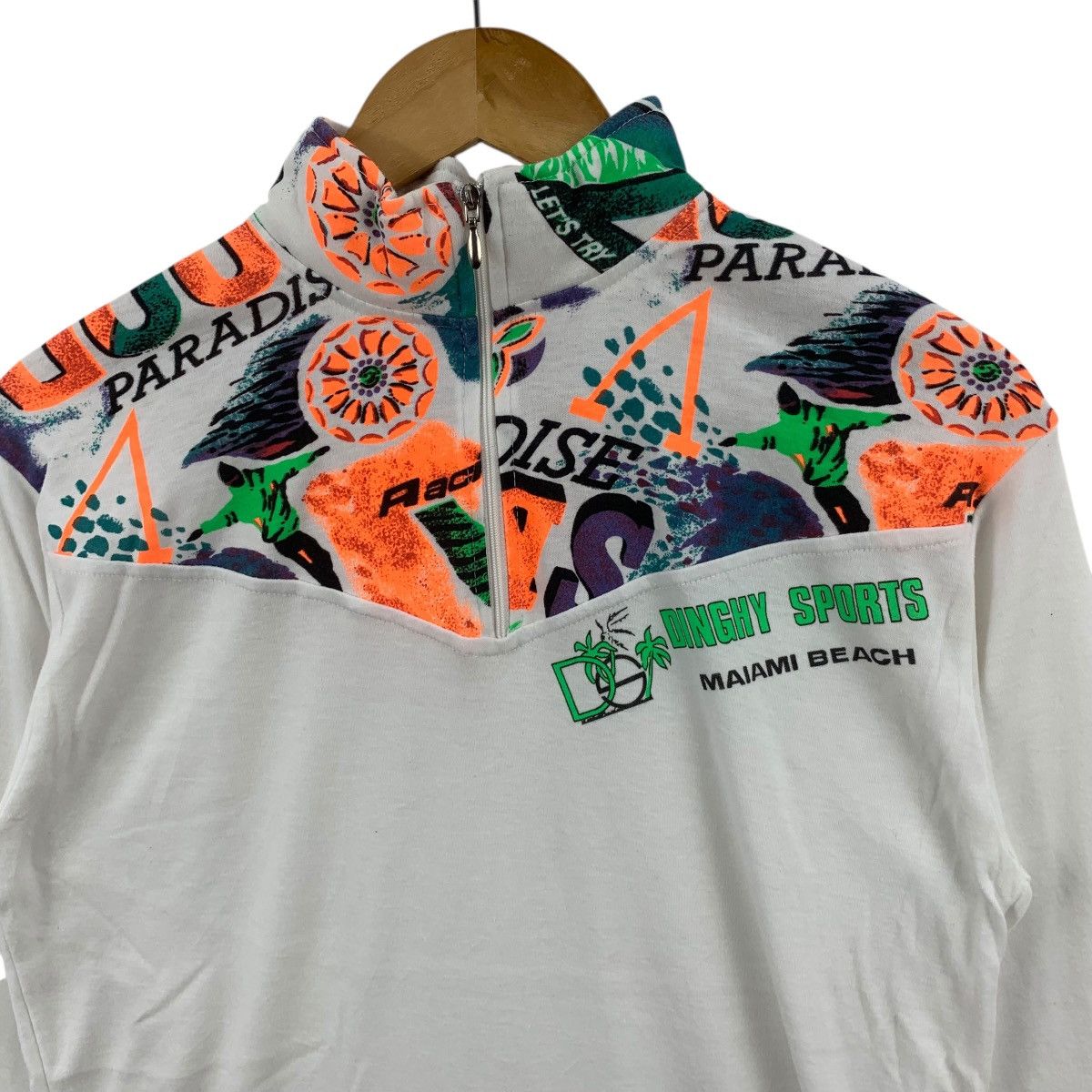 Vintage Vintage DINGHY SPORTS MIAMI BEACH Half Zipper Tee Shirt Top Size L / US 10 / IT 46 - 5 Thumbnail