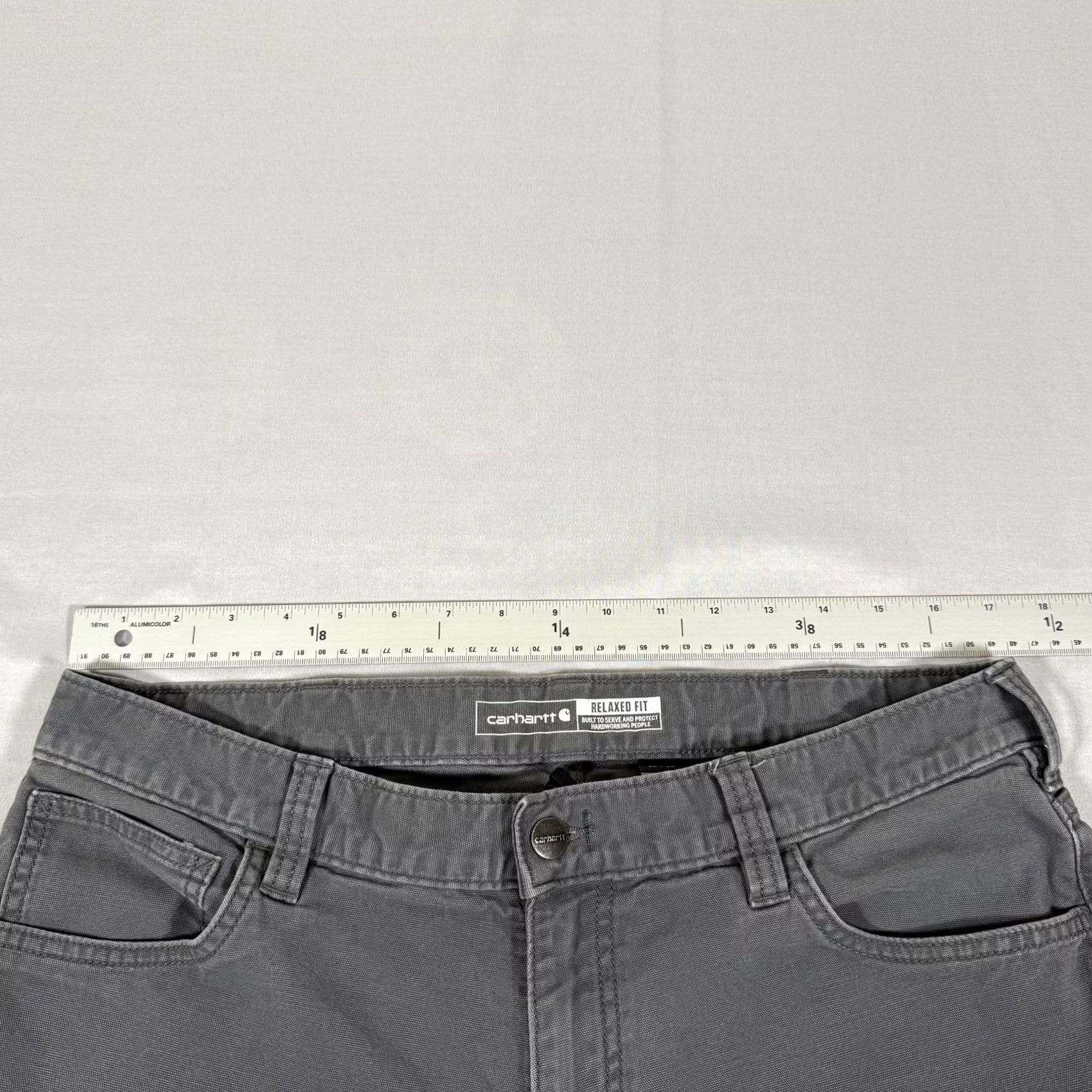 Carhartt Carhartt Rugged Flex Pants Mens 36x30 Gray Canvas Carpenter Relaxed Fit 5-Pocket Work Pant Straight Leg Denim/Workwear Shirt Not Included Size US 36 / EU 52 - 6 Thumbnail