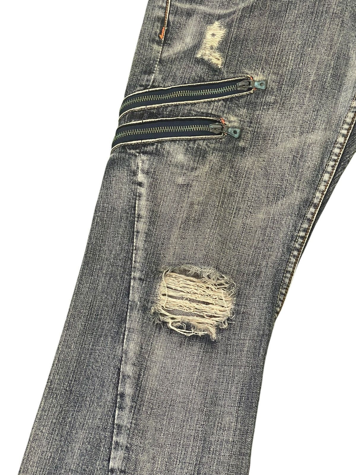 Japanese Brand Flare Jeans Semantic Design Distress Python Low Rise 2🟦 Size US 33 - 6 Thumbnail
