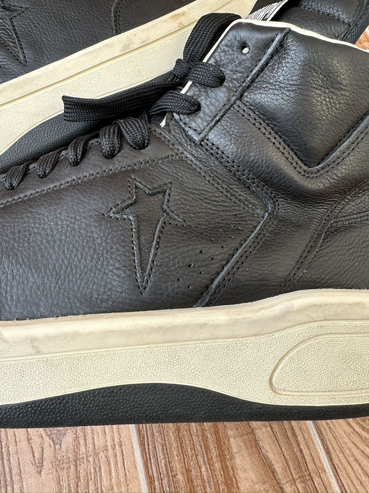 Converse × Rick Owens Drkshdw Rick Owens DRKSHDW TURBOWPN Mid Black Cloud Cream Size US 12 / EU 45 - 11 Thumbnail