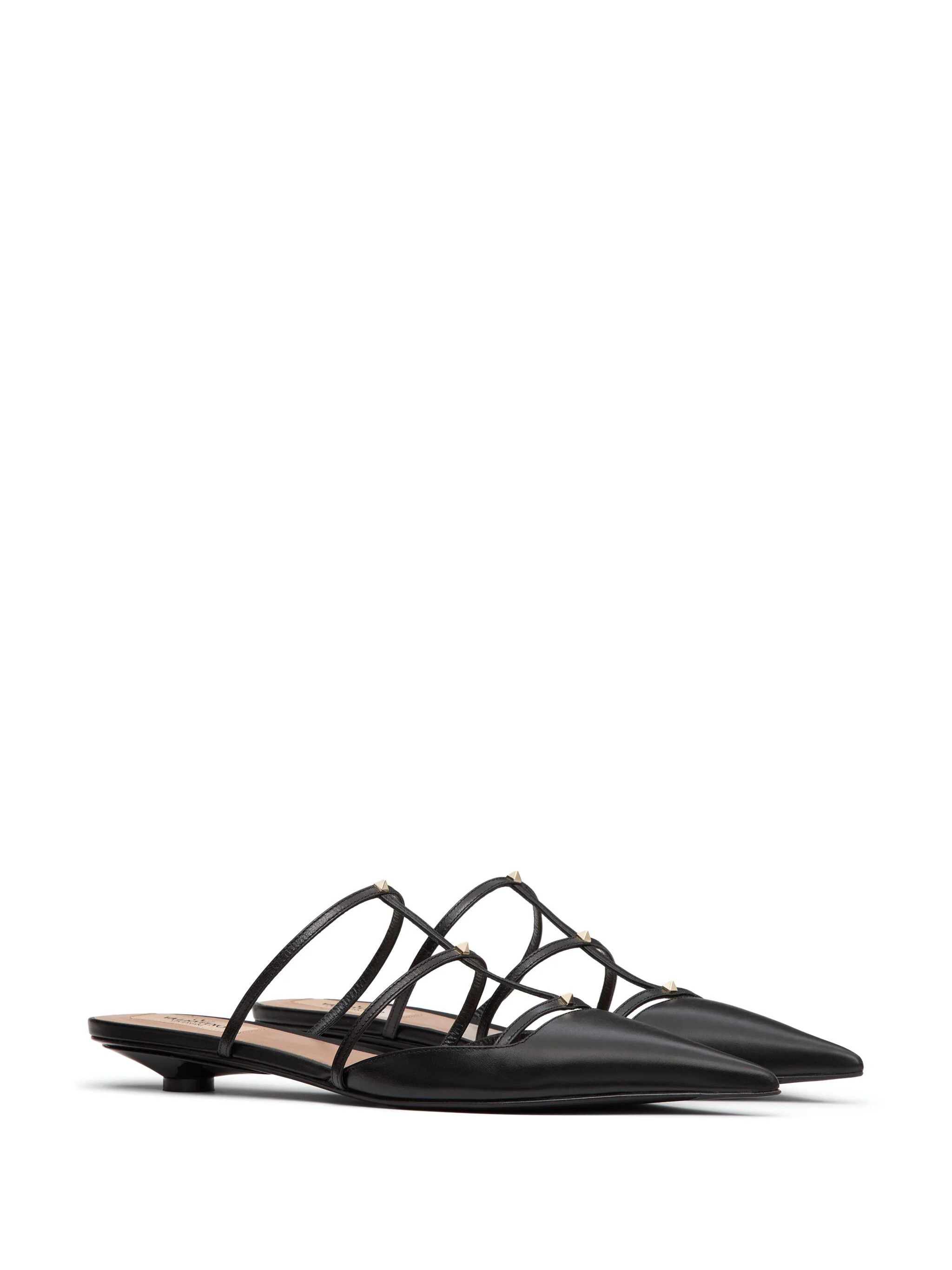 Valentino o1s22i1n0924 Smooth Leather Rockstud Wispy Mules in Black Size US 7 / IT 37 - 2 Thumbnail