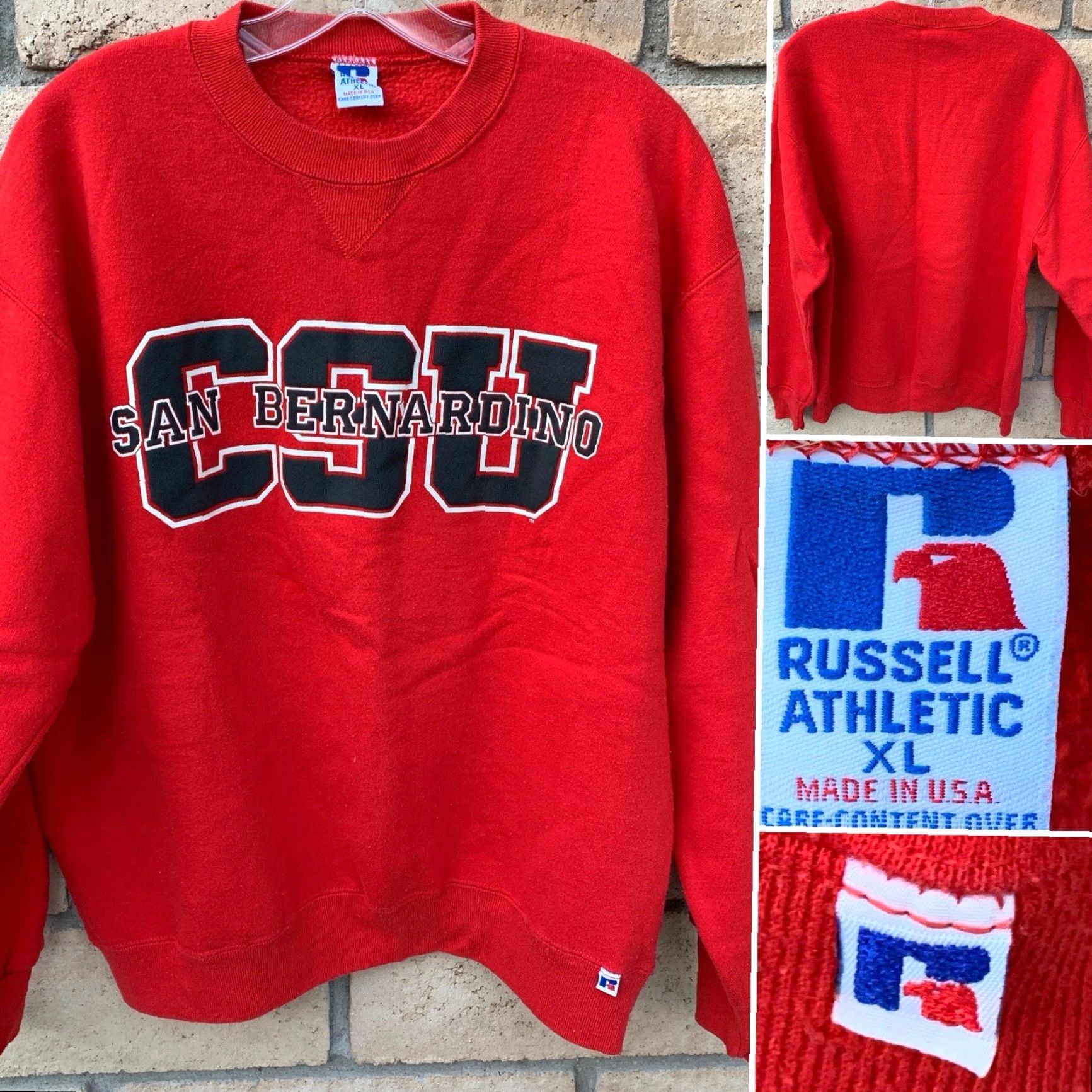 Russell Athletic VINTAGE Russell Athletic CSU San Bernardino Graphic Sweatshirt XL Men Red USA Pullover Graphic Print Size US XL / EU 56 / 4 - 2 Thumbnail