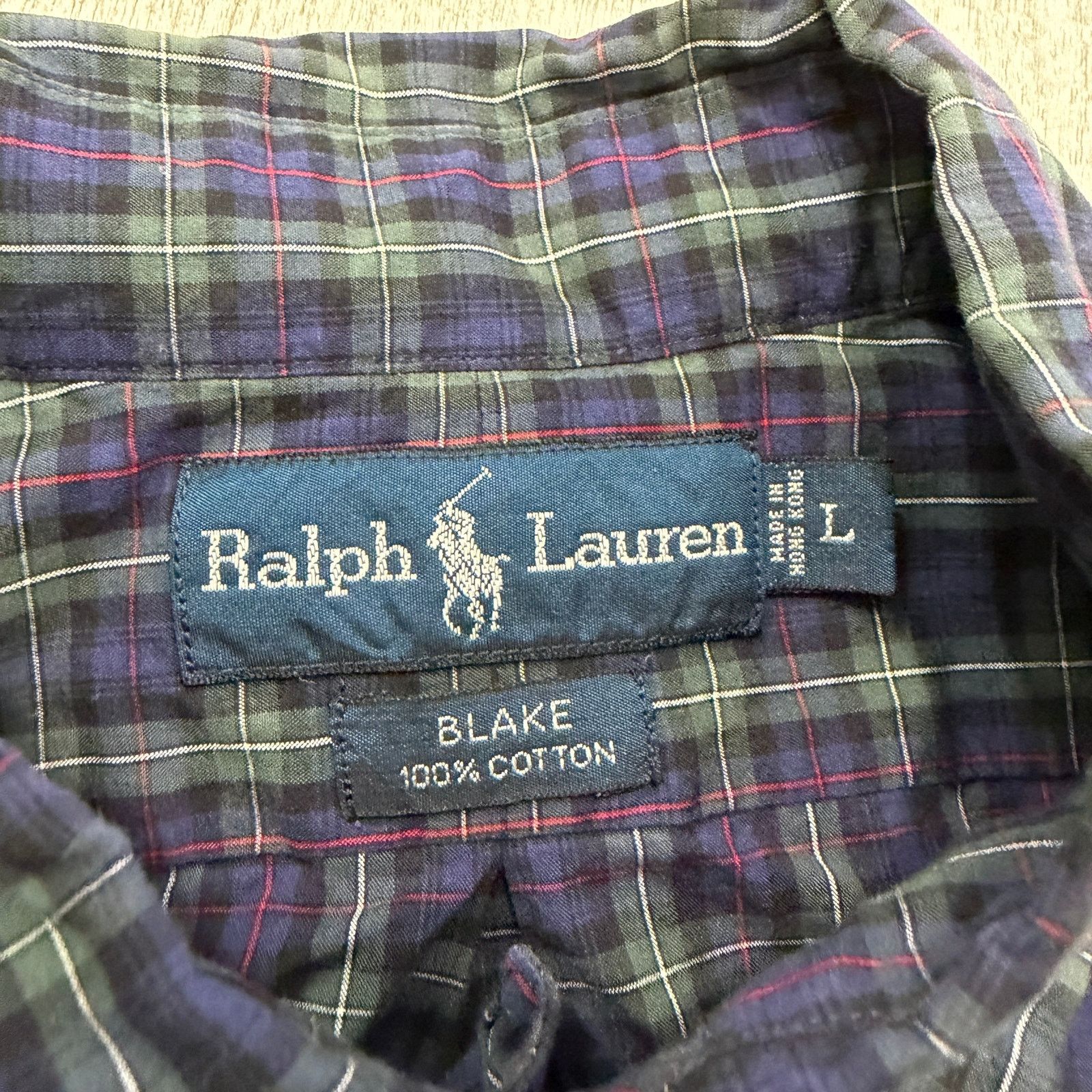 Polo Ralph Lauren Vintage Polo Ralph Lauren Blake Shirt Men's Large Blue Green Size US L / EU 52-54 / 3 - 4 Thumbnail