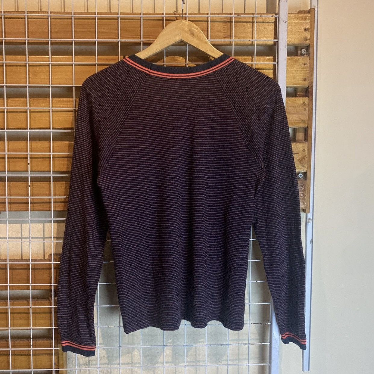 A.P.C. Archive A.P.C. Striped LongSleeve Navy Burgundy Contrast Rib Size S / US 4 / IT 40 - 2 Thumbnail